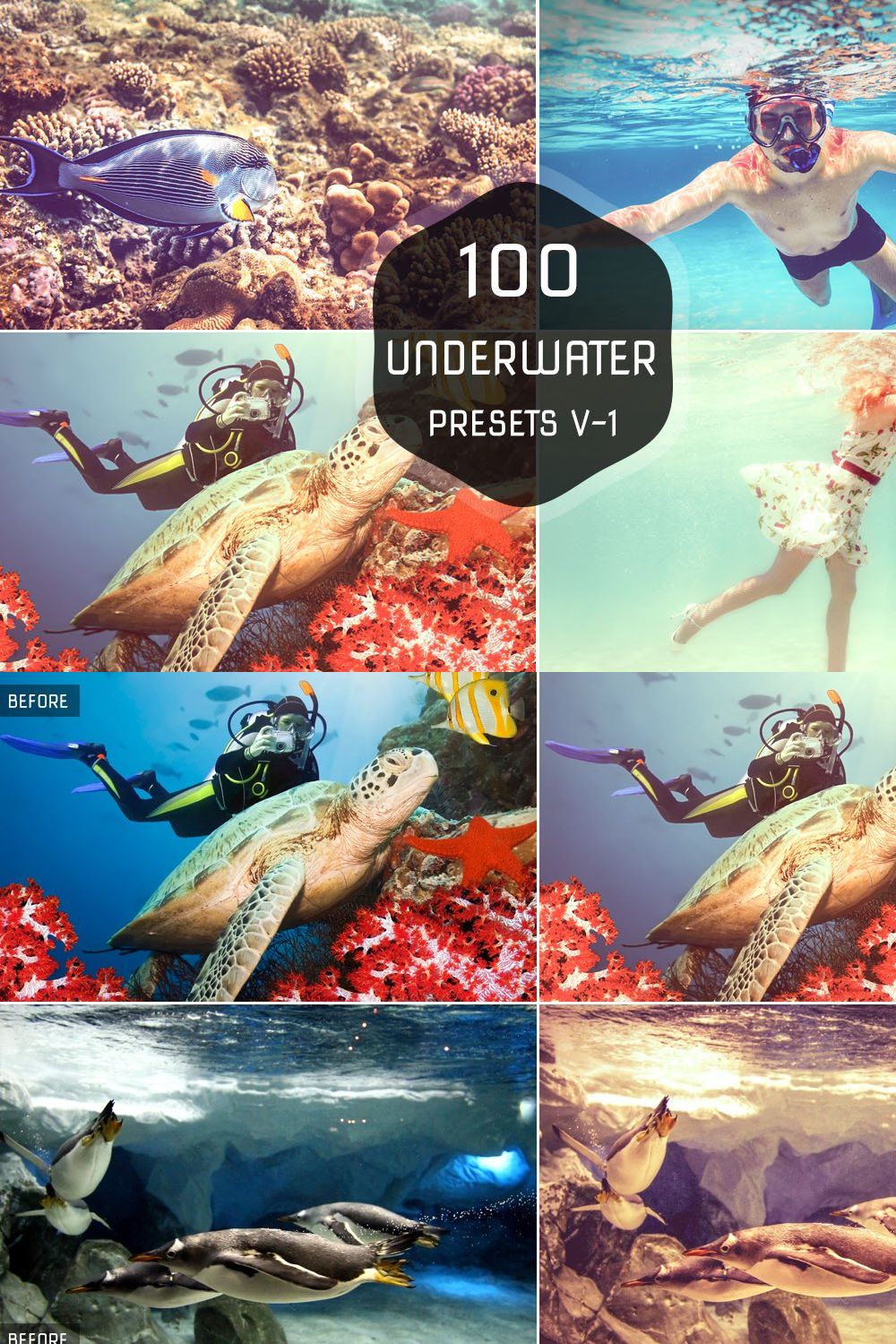 Underwater Lightroom Presets pinterest preview image.