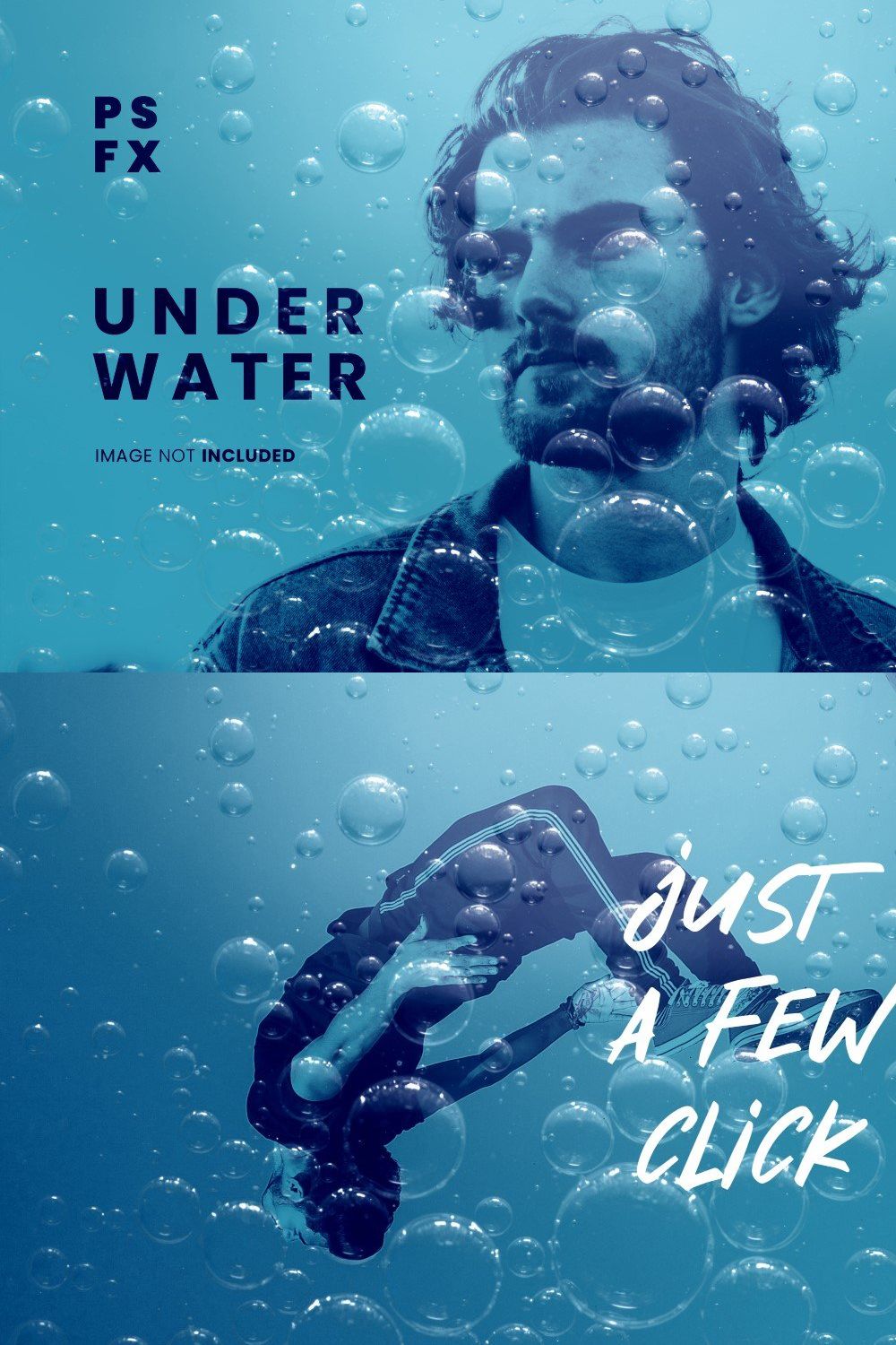Underwater Photo Effect Psd pinterest preview image.