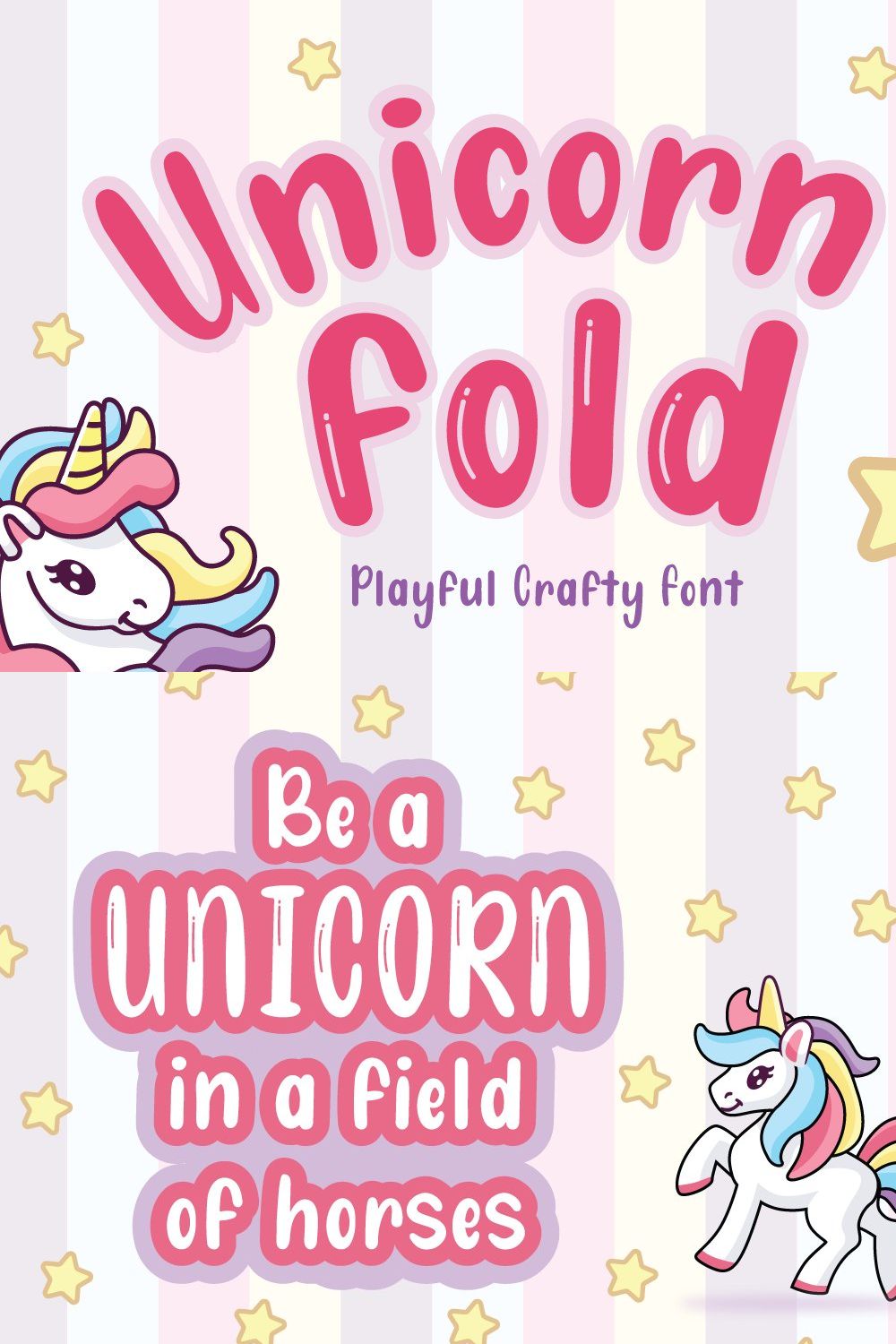 Unicorn Fold - Display Font pinterest preview image.