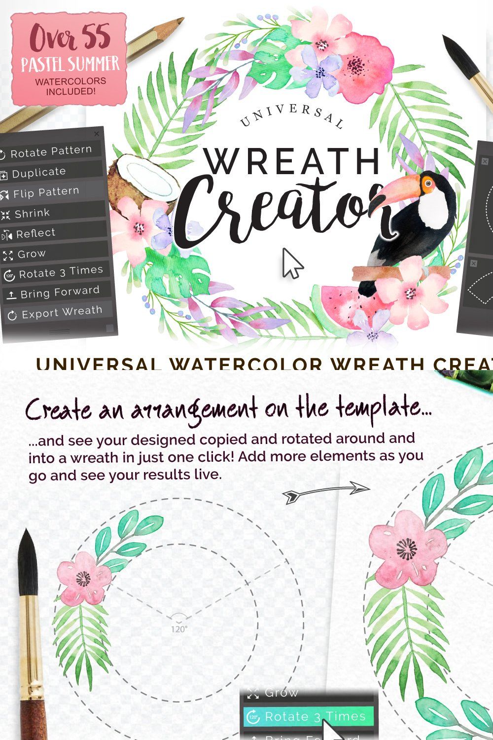 Universal Wreath Creator Pro pinterest preview image.