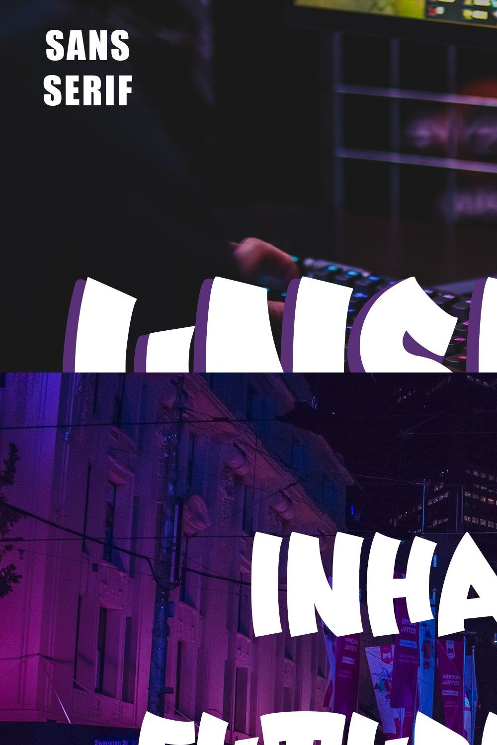 Unskilled - Cool Display Font pinterest preview image.