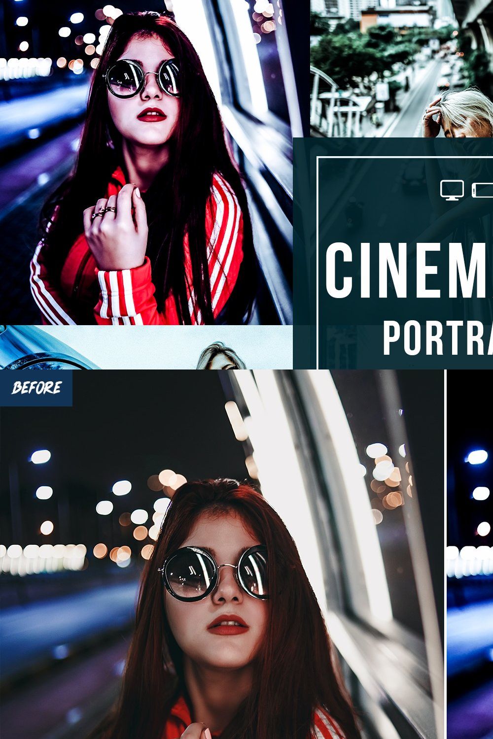 Urban Cinematic Portrait Presets pinterest preview image.