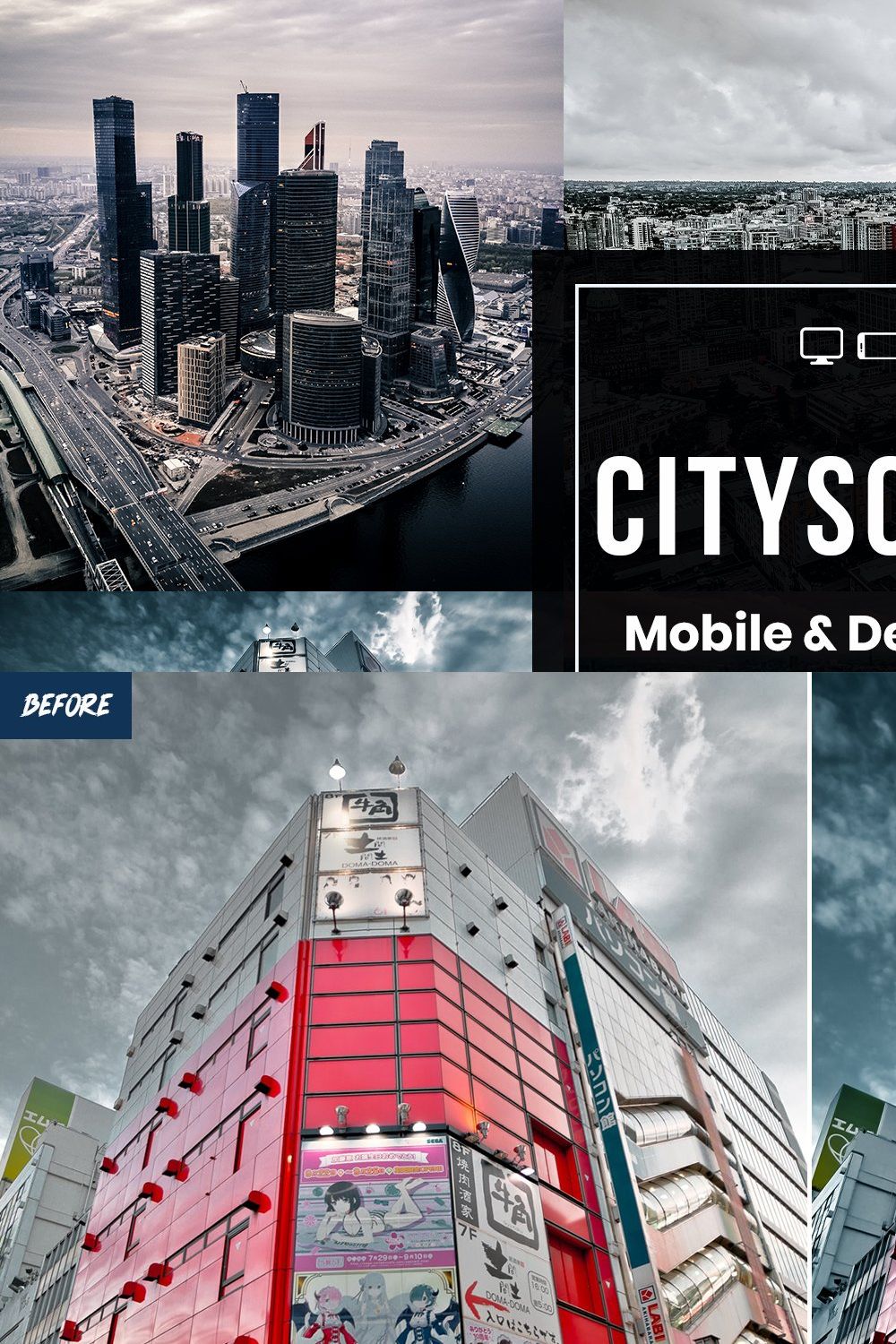 Urban Cityscape Lightroom Presets pinterest preview image.