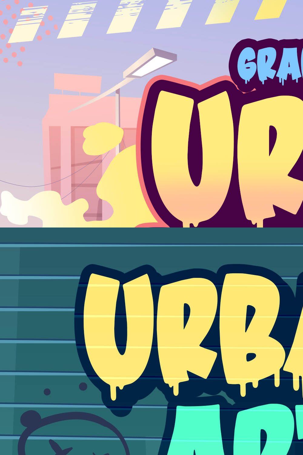 Urban Melted a Graffiti Font pinterest preview image.