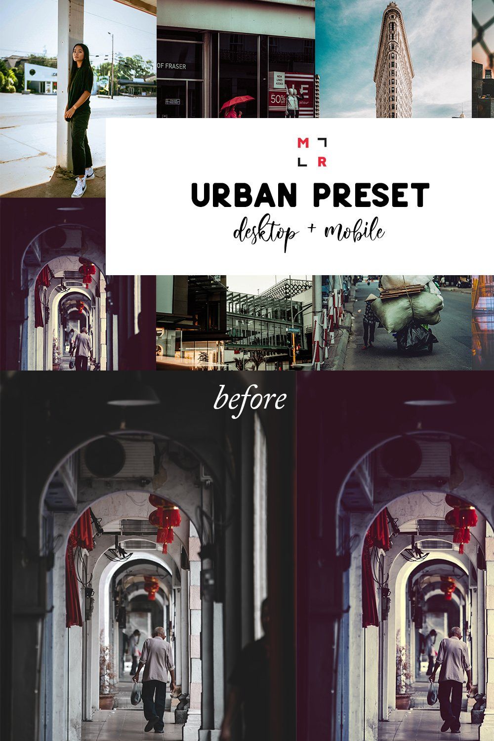 Urban Preset Pack pinterest preview image.