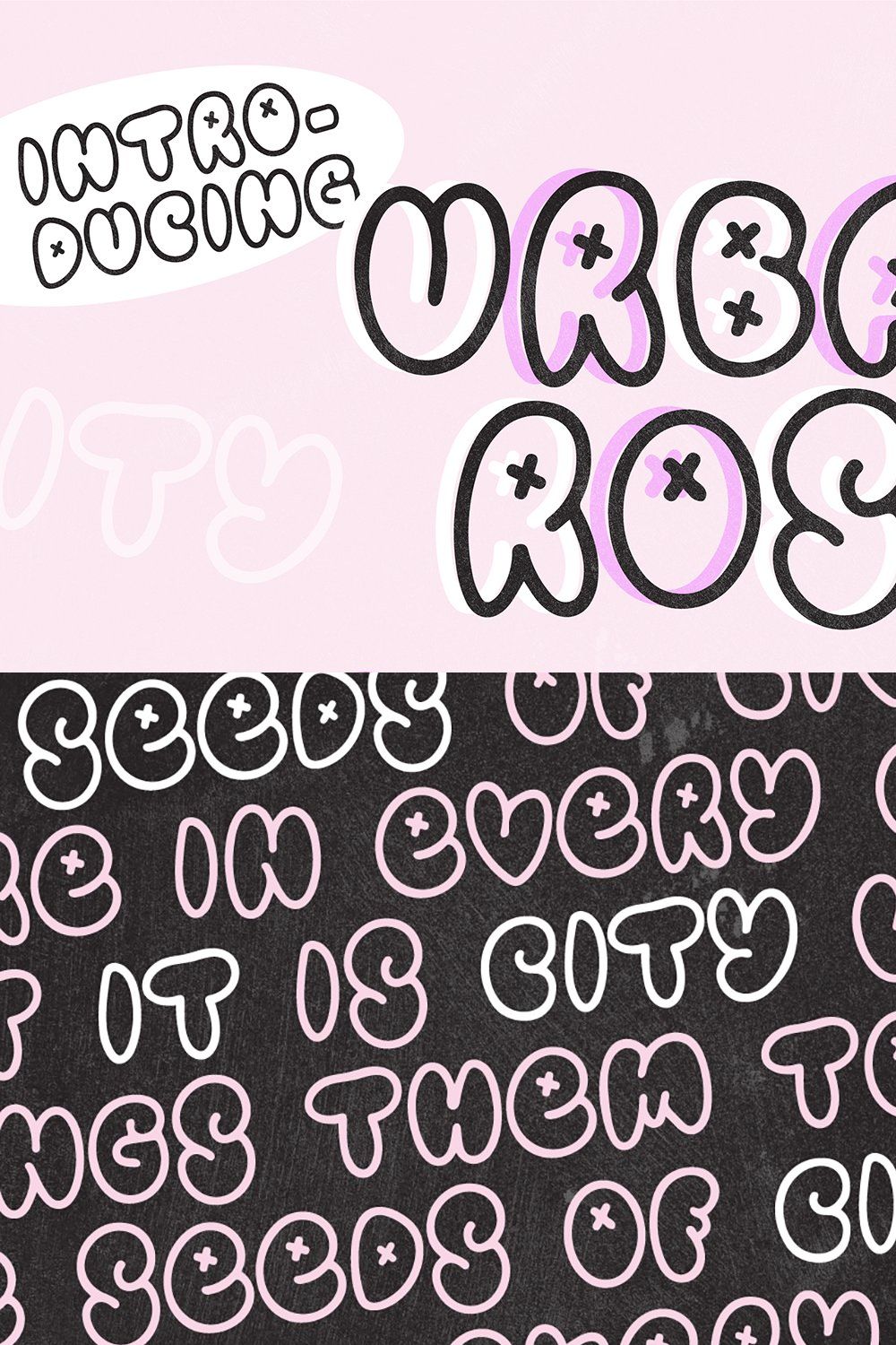 URBAN ROSE Cute Bubble Graffiti Font pinterest preview image.