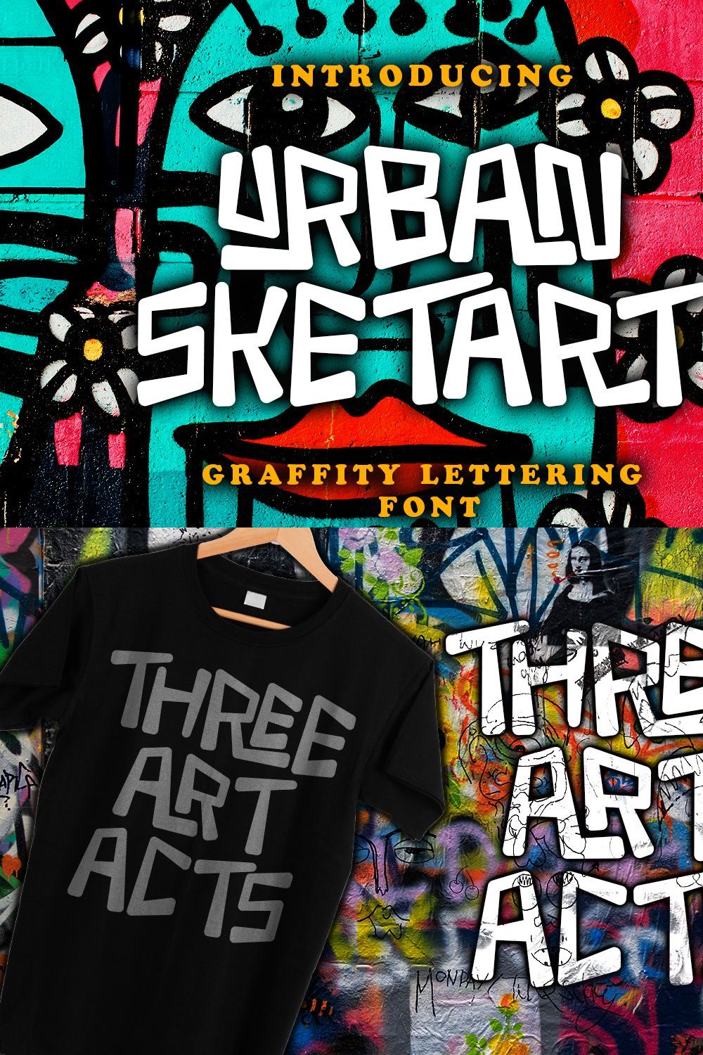 Urban Sketart - Graffiti Font pinterest preview image.