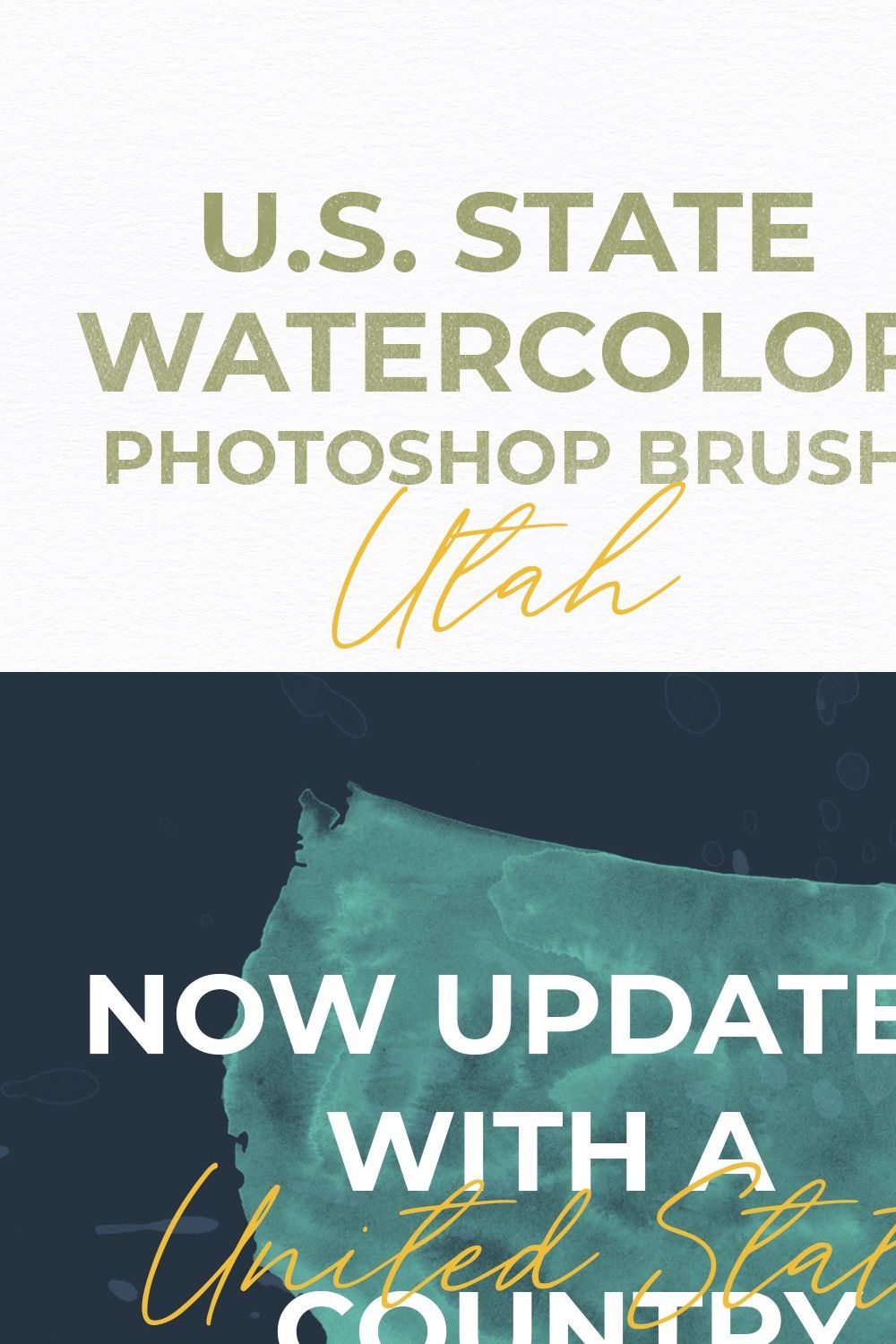 Utah US Watercolor PS Brush pinterest preview image.
