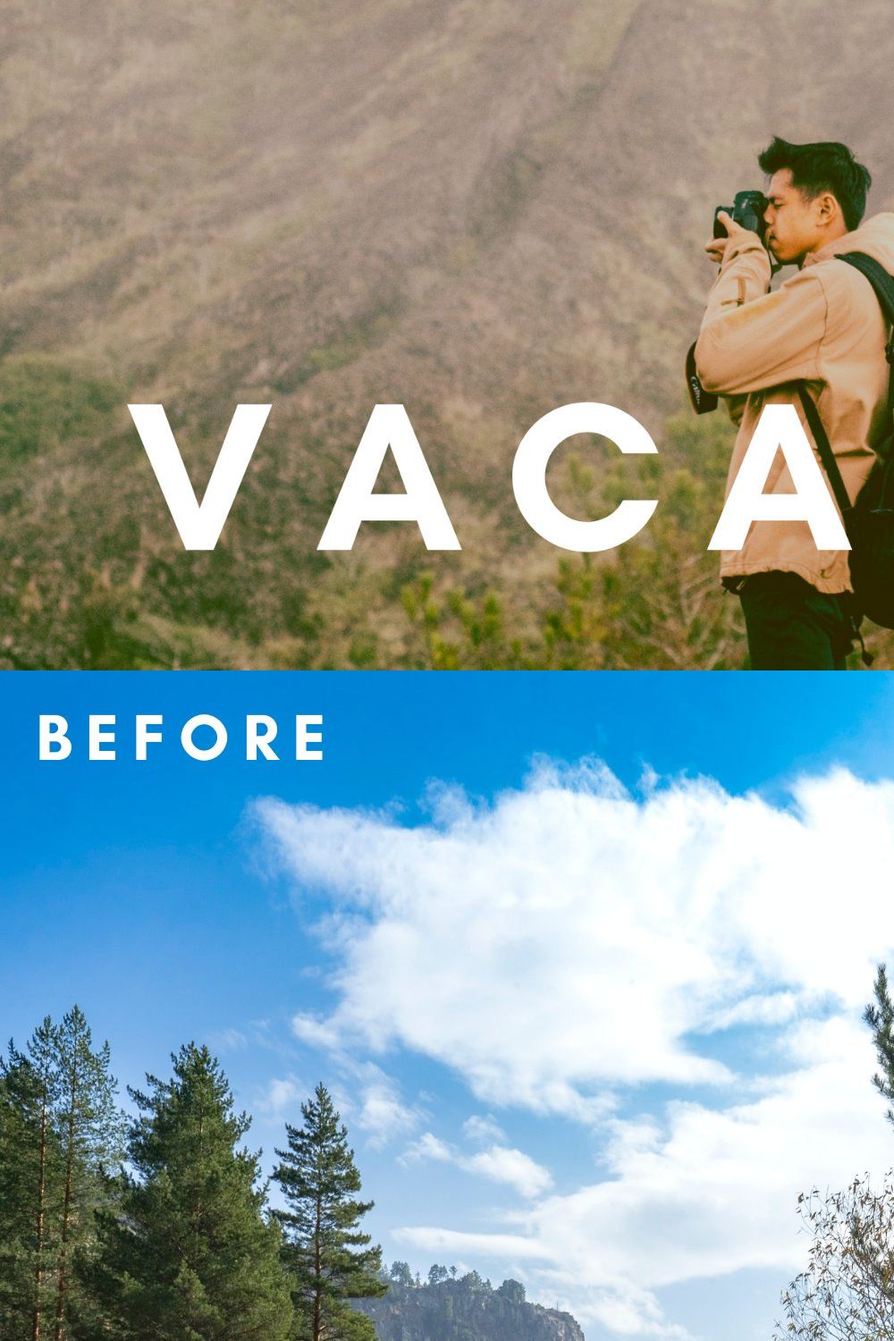 Vacation Lightroom Presets pinterest preview image.