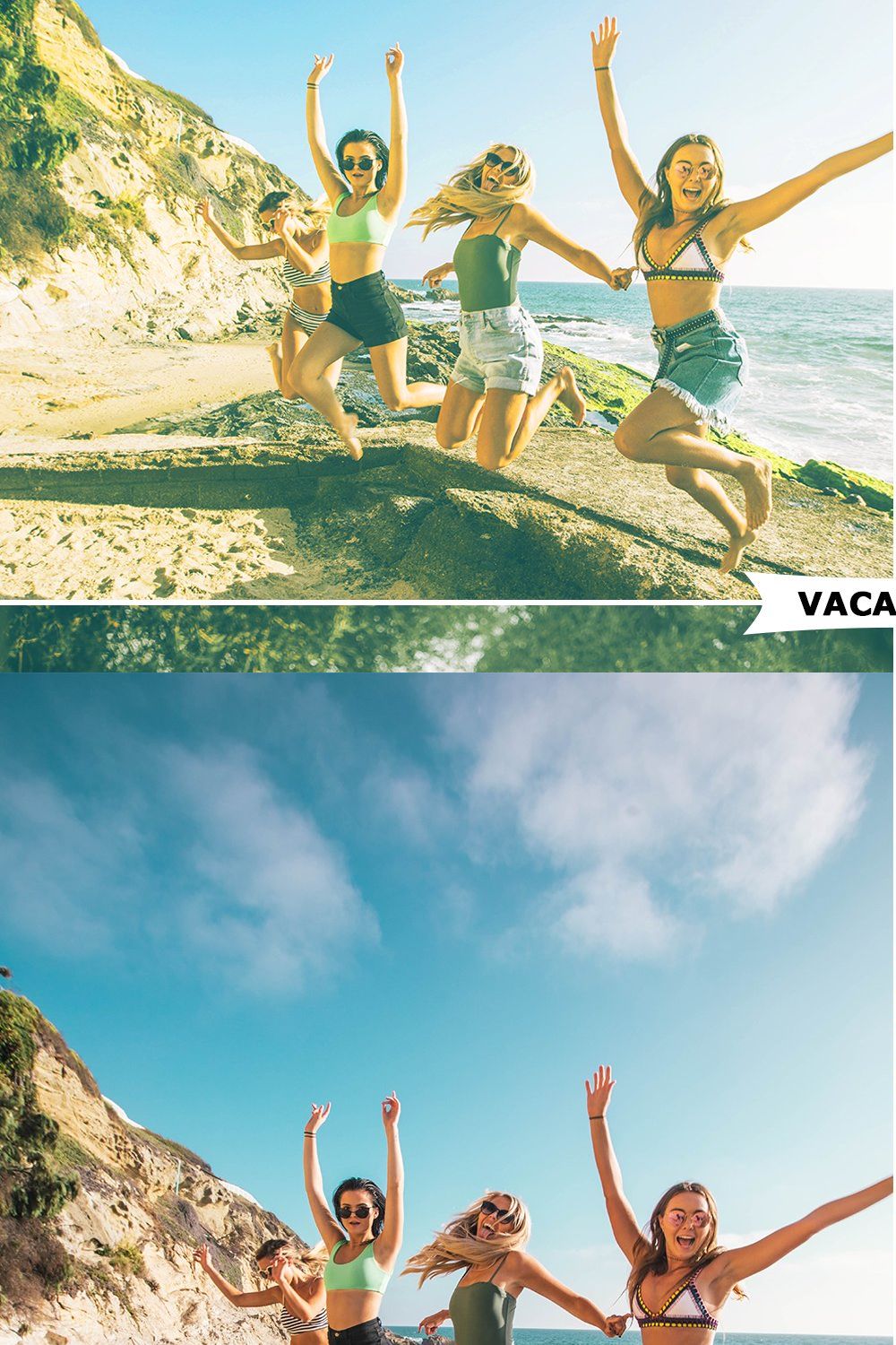 Vacation Photoshop Action pinterest preview image.