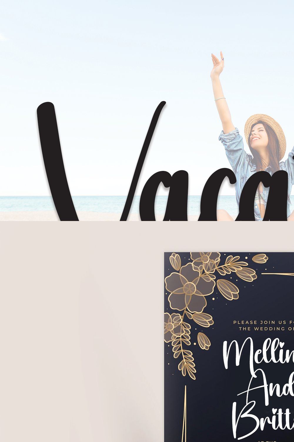 Vacation | Script Font pinterest preview image.