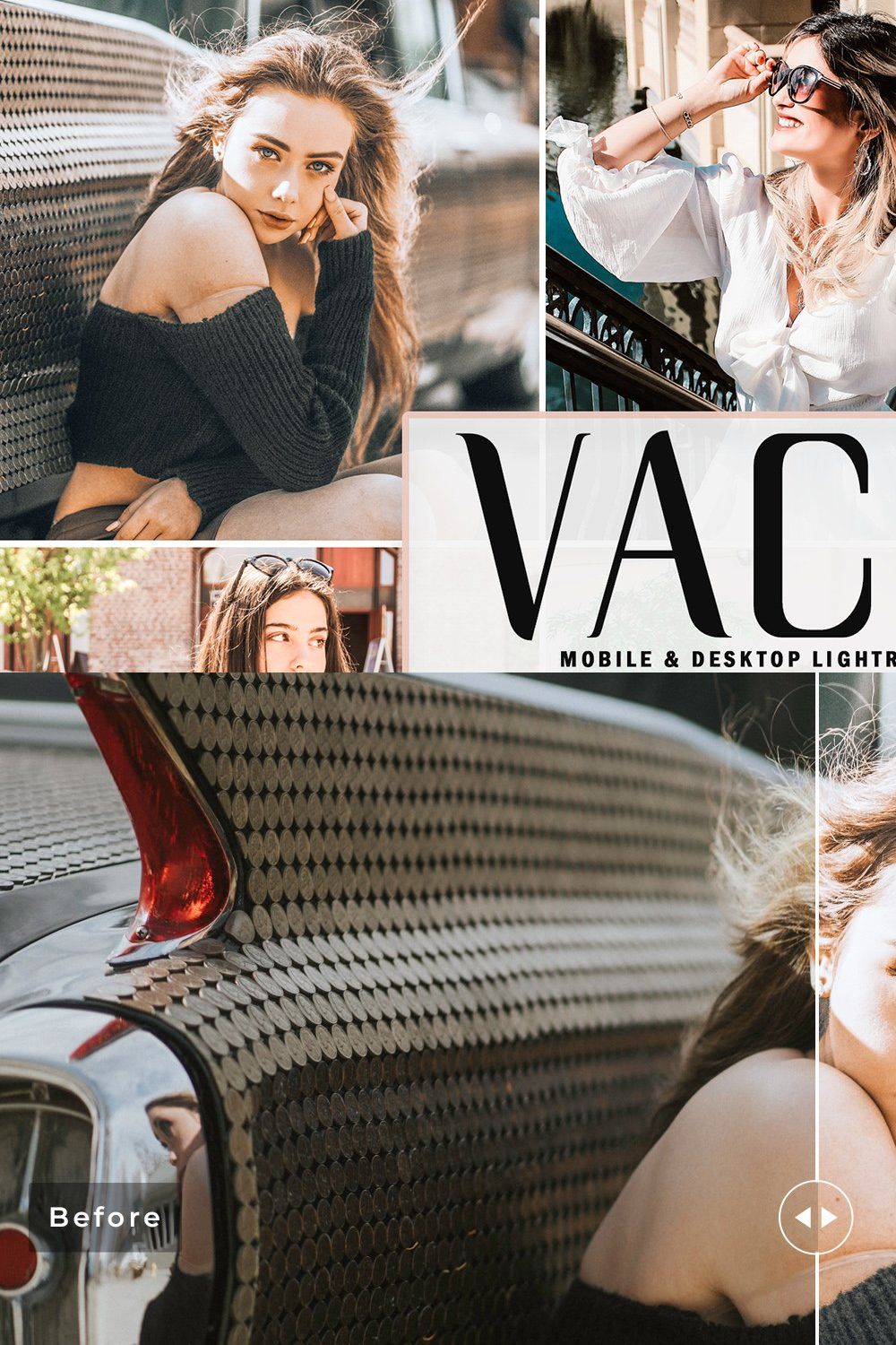 Vacay Lightroom Presets Pack pinterest preview image.