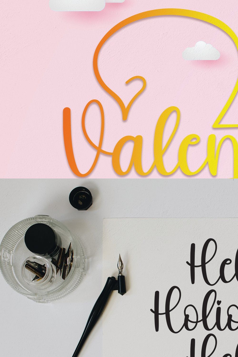 Valentine | Script Font pinterest preview image.