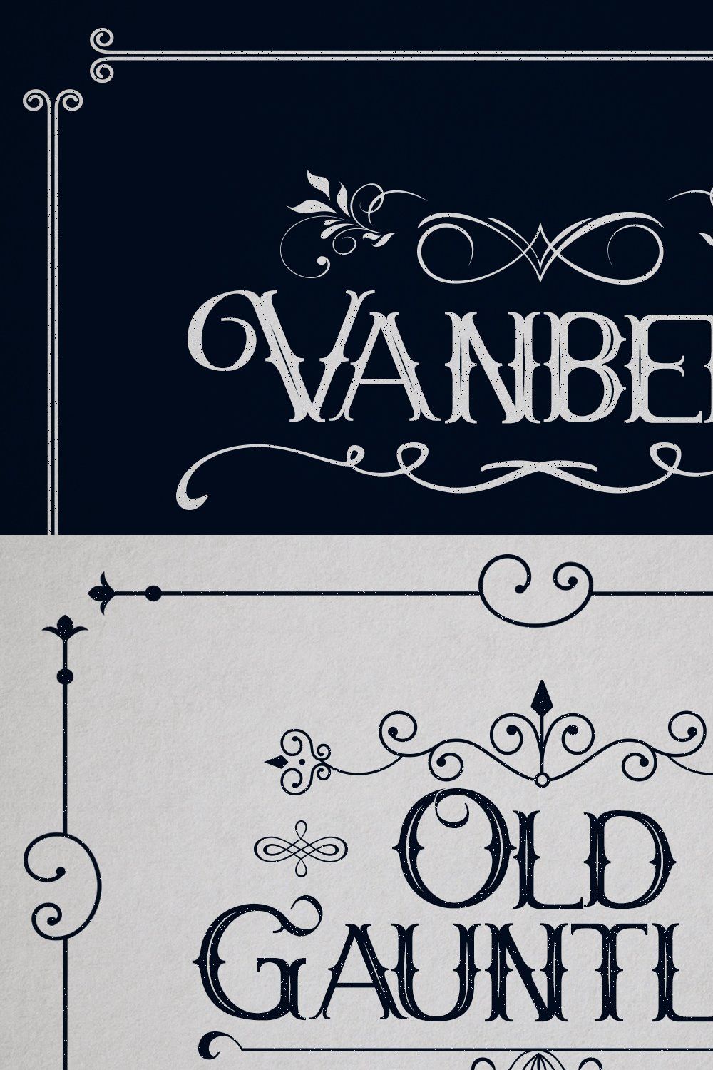 Vanberg Blackletter Font pinterest preview image.