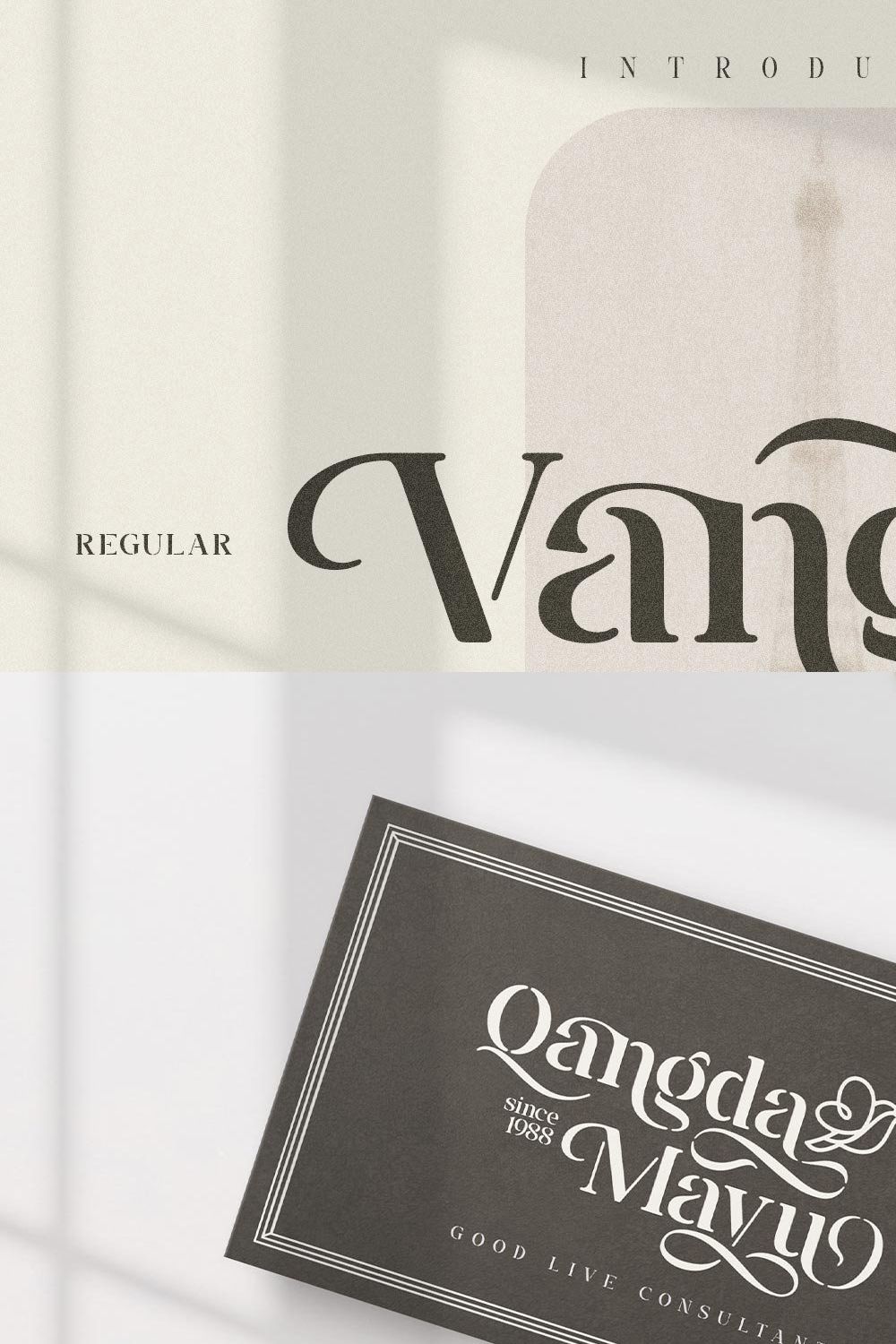 Vangba Typeface pinterest preview image.