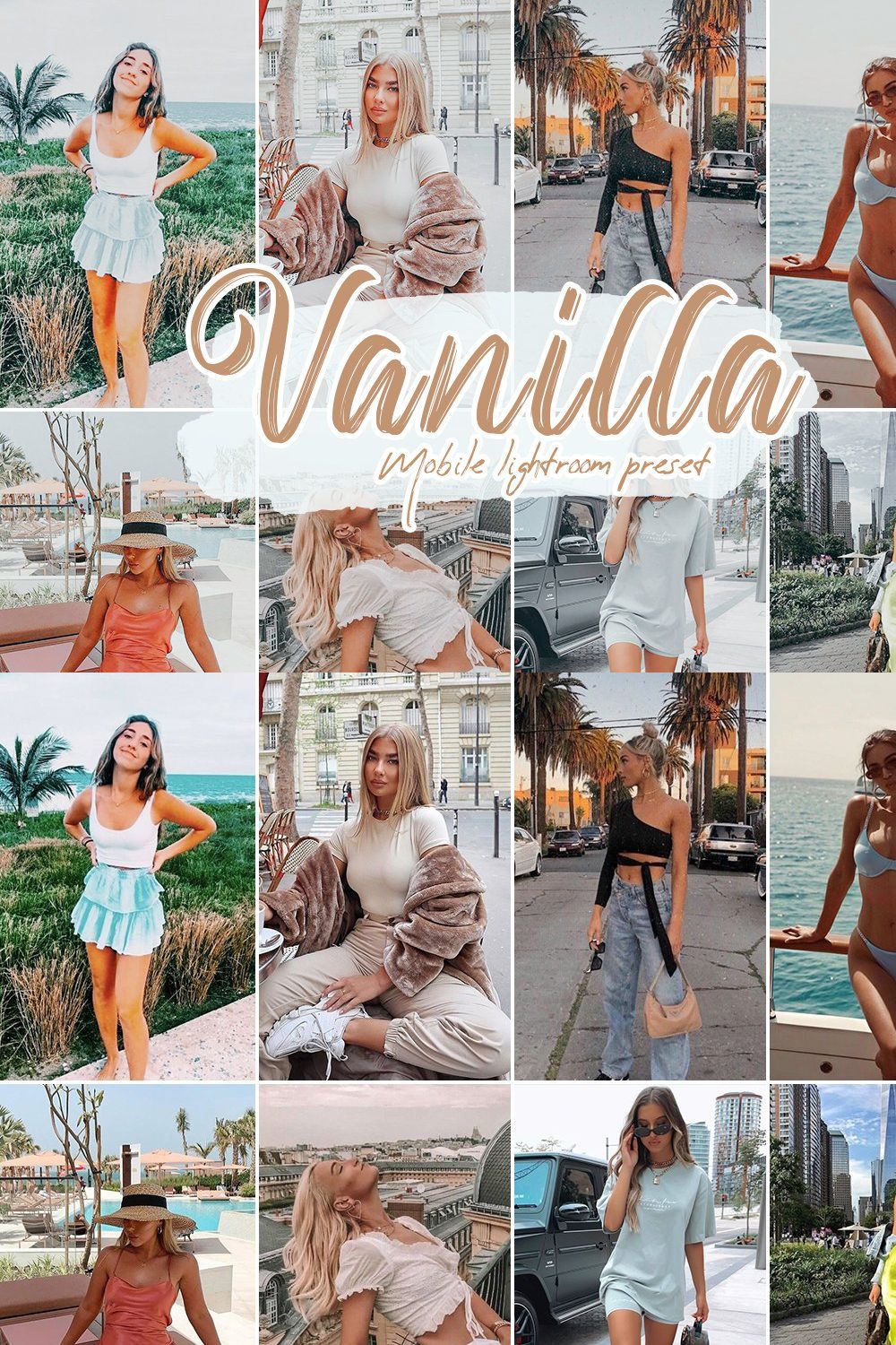 Vanilla Cream Lightroom Presets pinterest preview image.