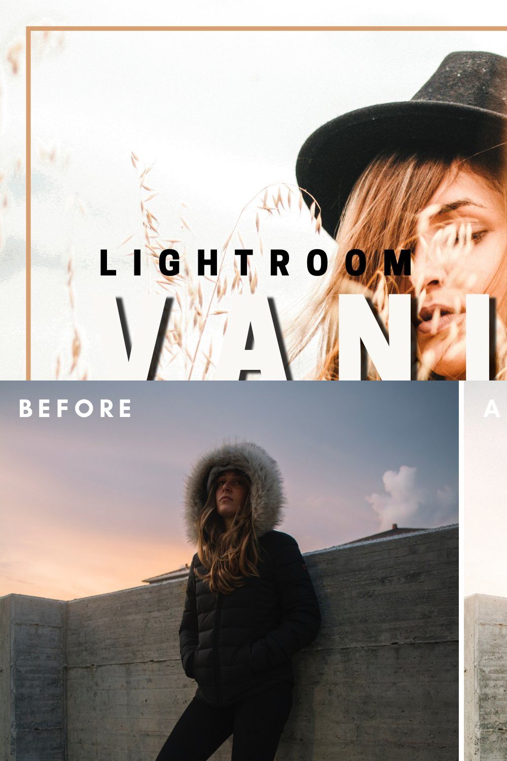Vanilla Lightroom Presets Collection pinterest preview image.