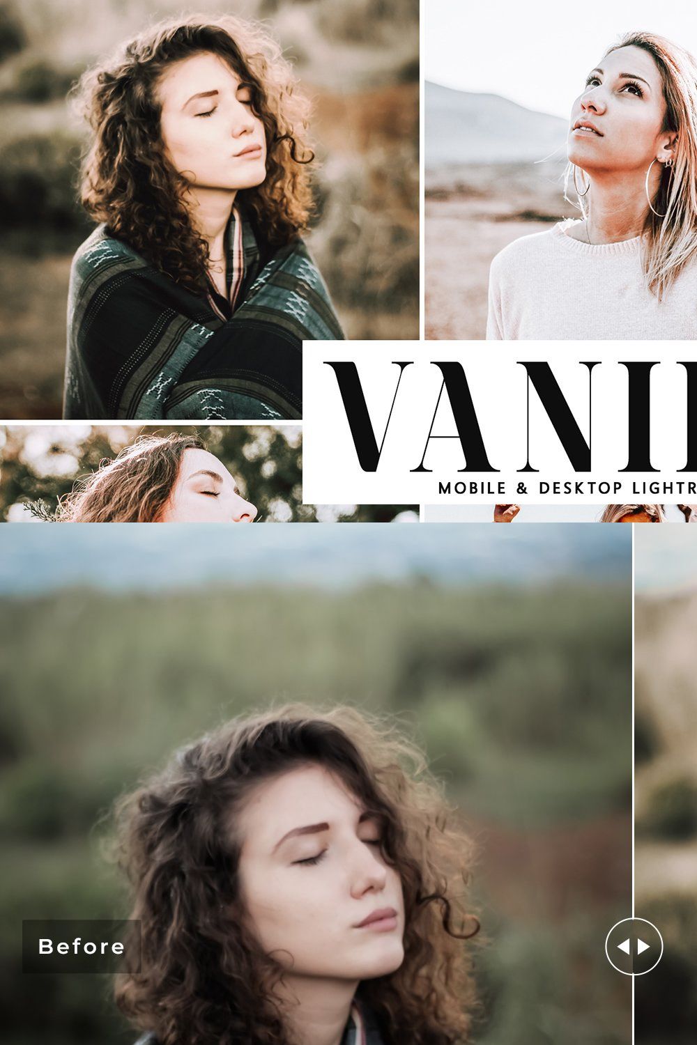 Vanilla Lightroom Presets Pack pinterest preview image.