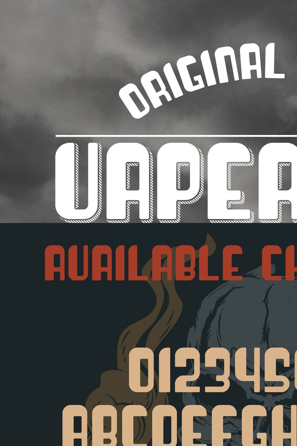 Vaperizer Typeface + Bonus pinterest preview image.