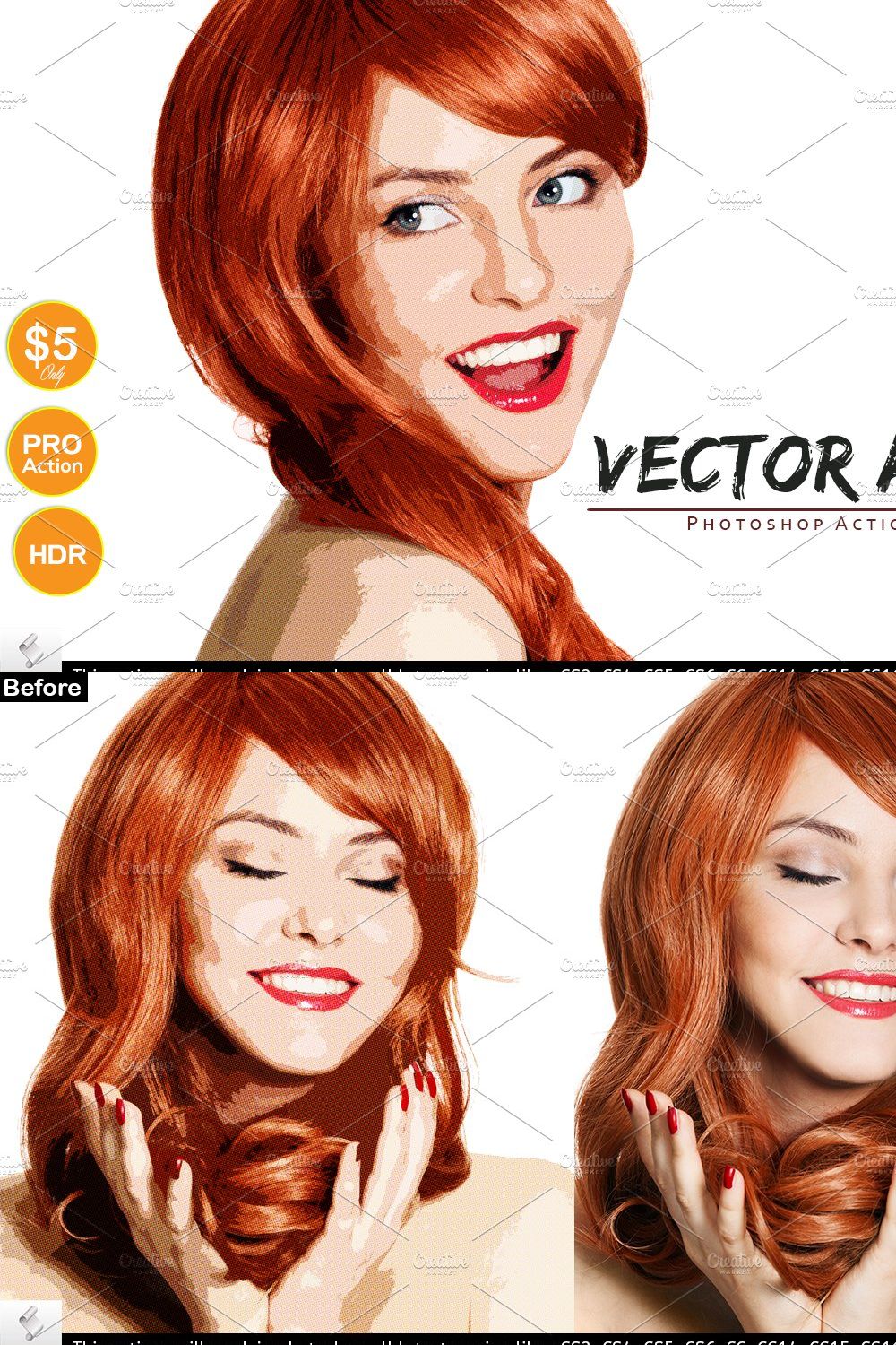 Vector Art - Photoshop Action pinterest preview image.