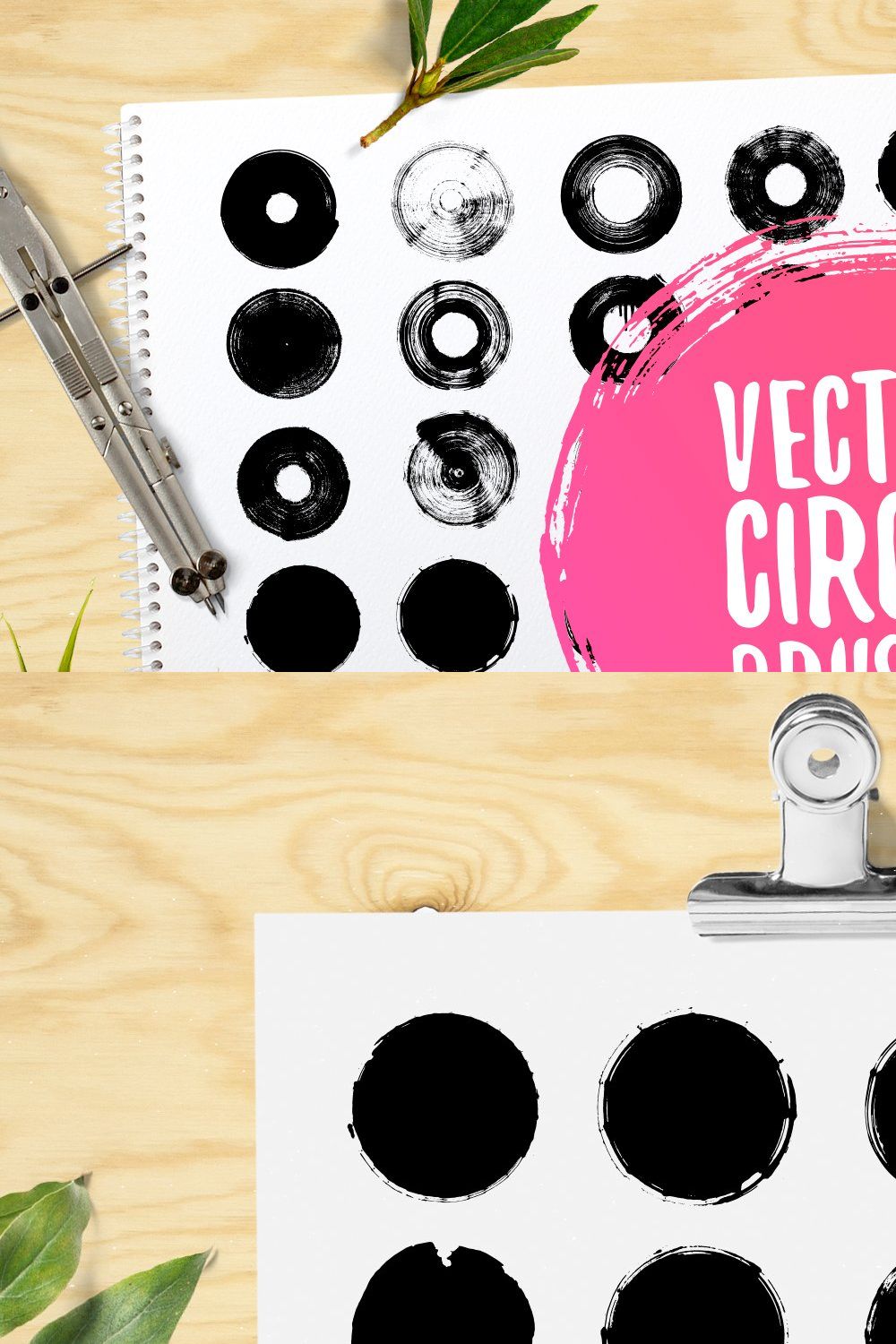 Vector circle brushes pinterest preview image.
