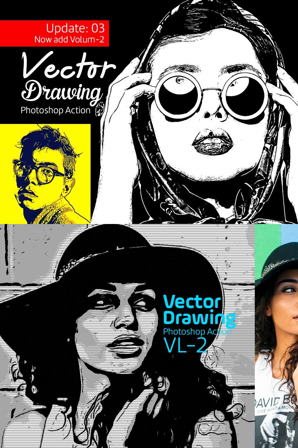 Vector Drawing Action pinterest preview image.