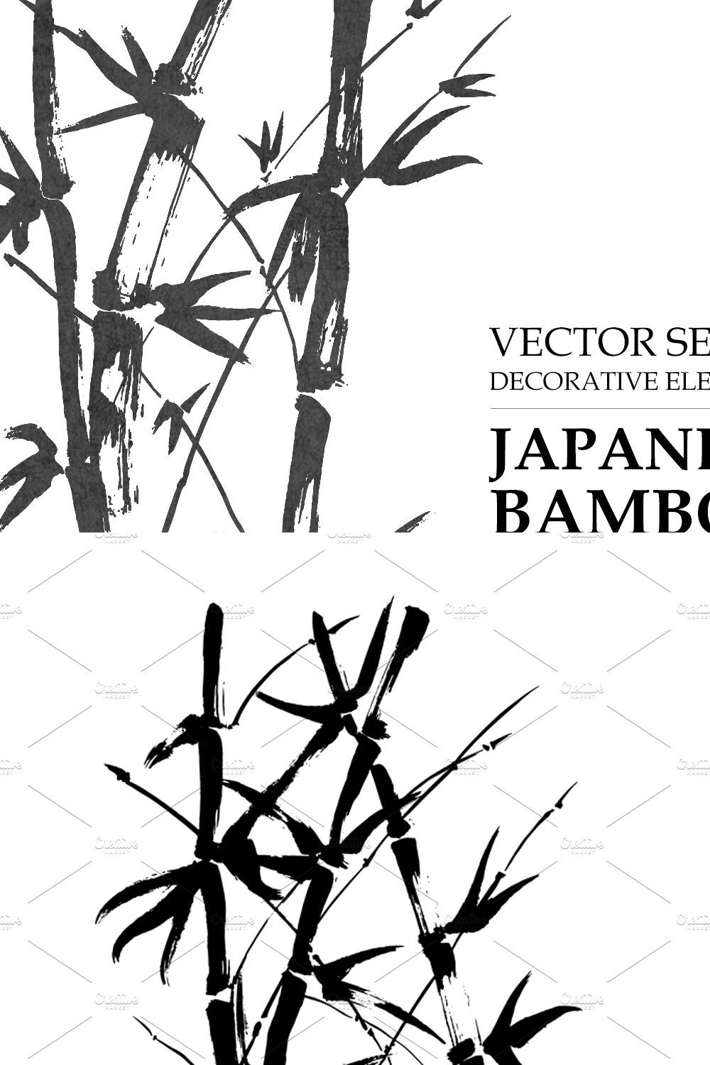 Vector japanese bamboo set pinterest preview image.