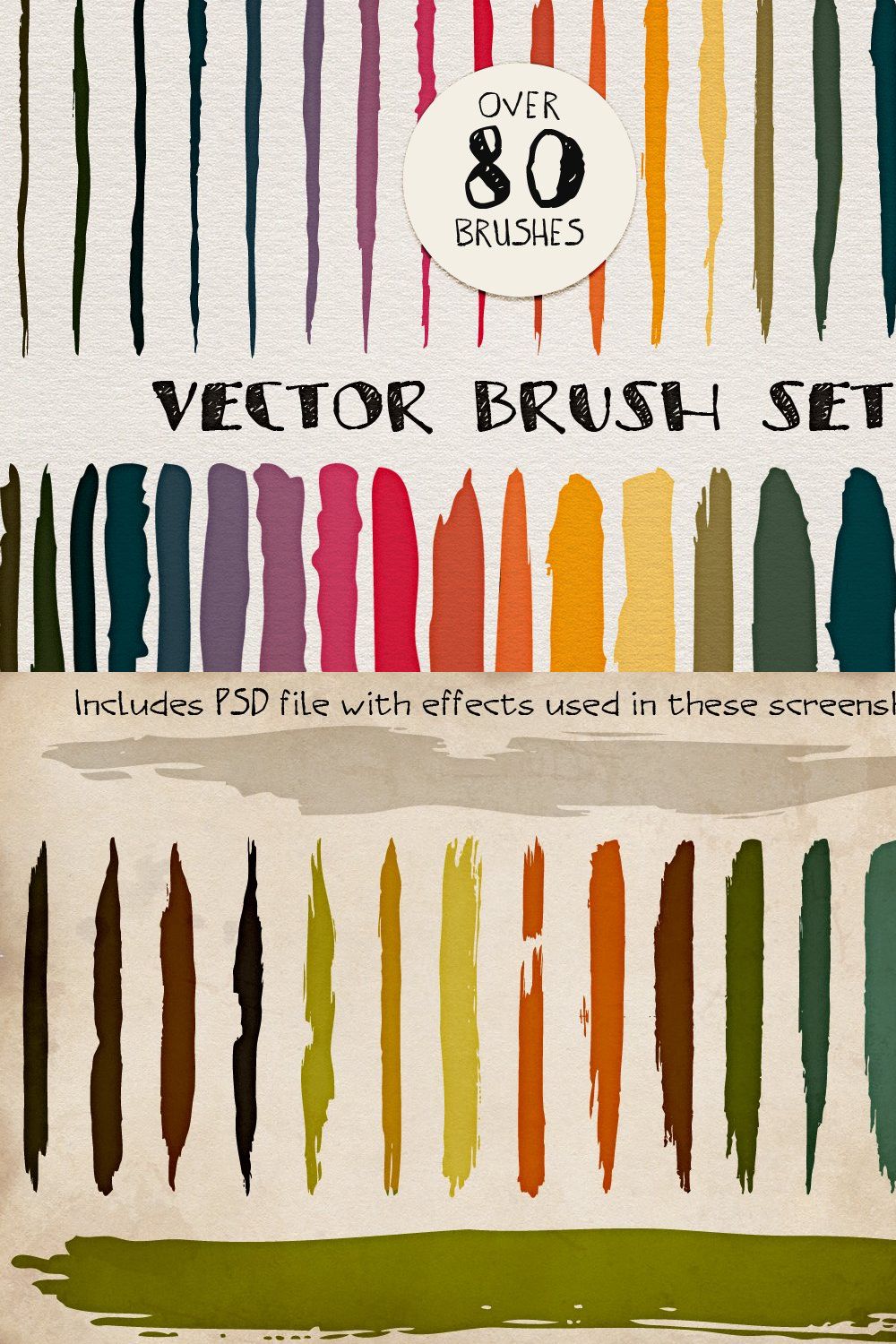 Vector Paint Brush Collection Plus pinterest preview image.