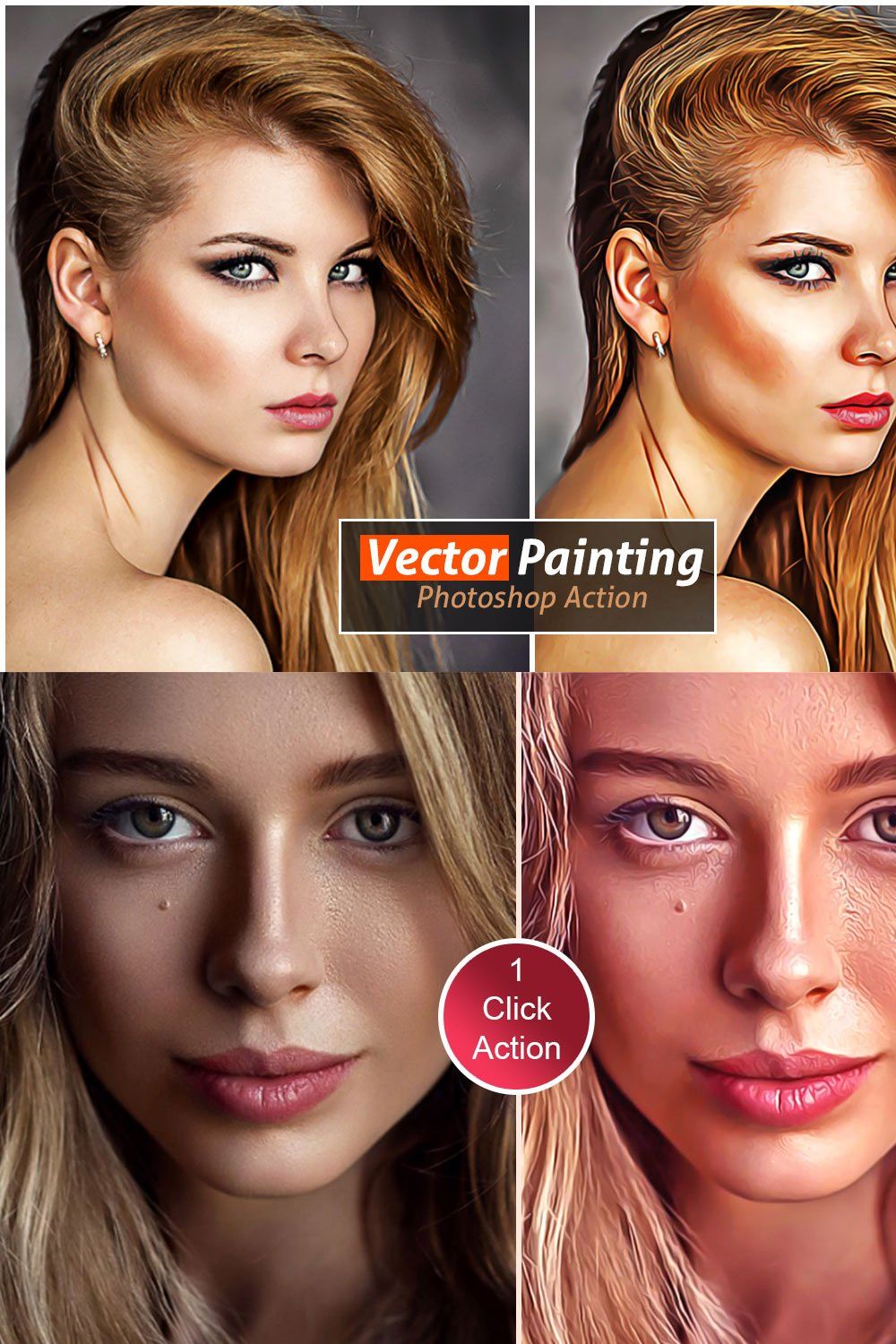 Vector Paint Photoshop Action pinterest preview image.