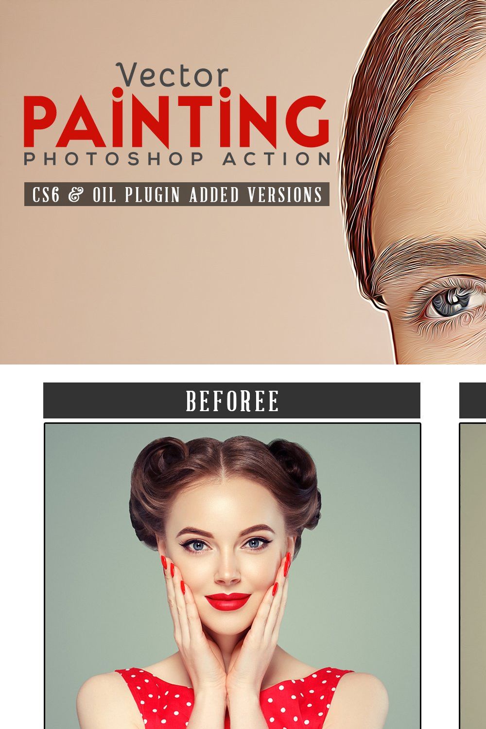 Vector Painting Photoshop Action pinterest preview image.