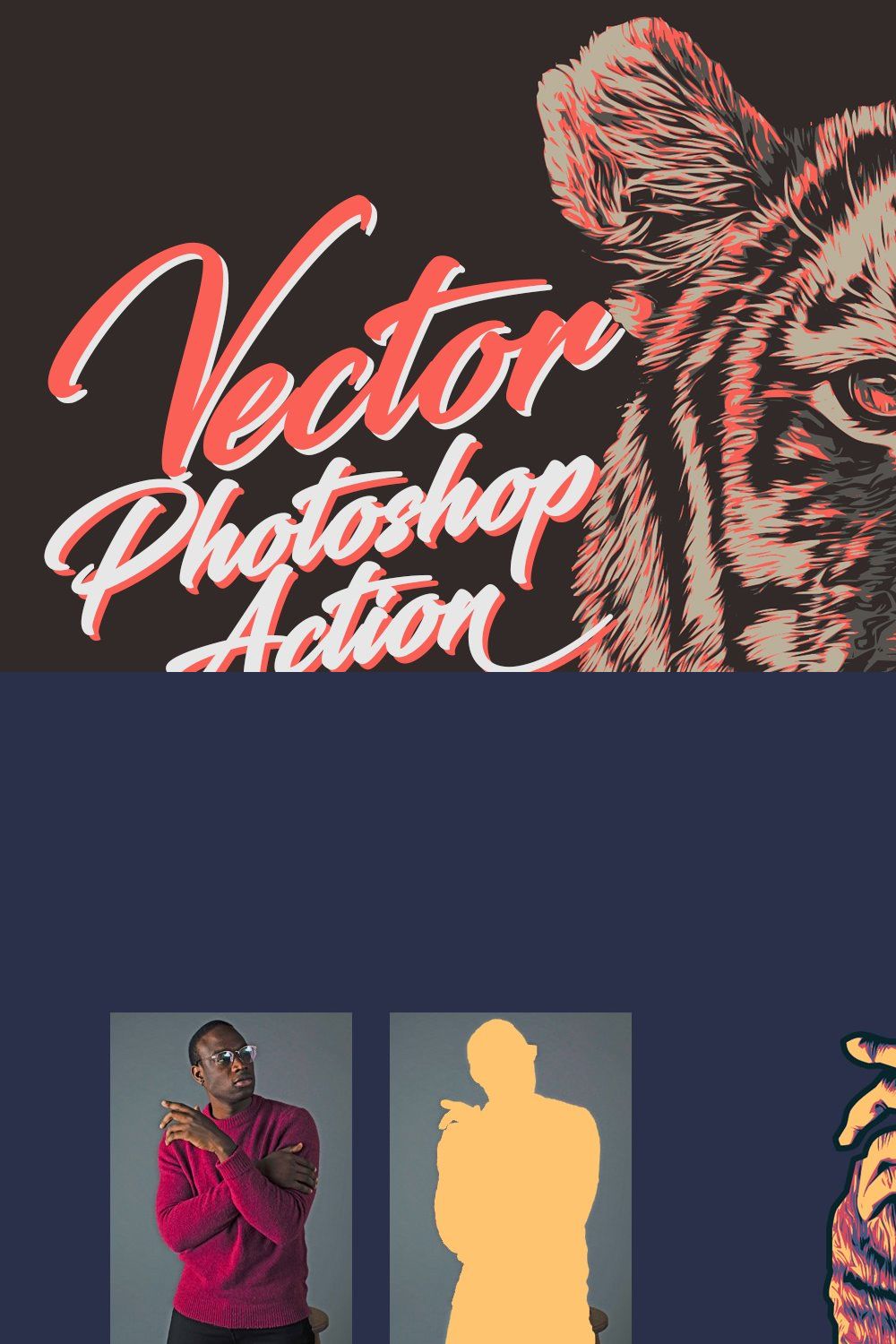 Vector Photoshop Action pinterest preview image.