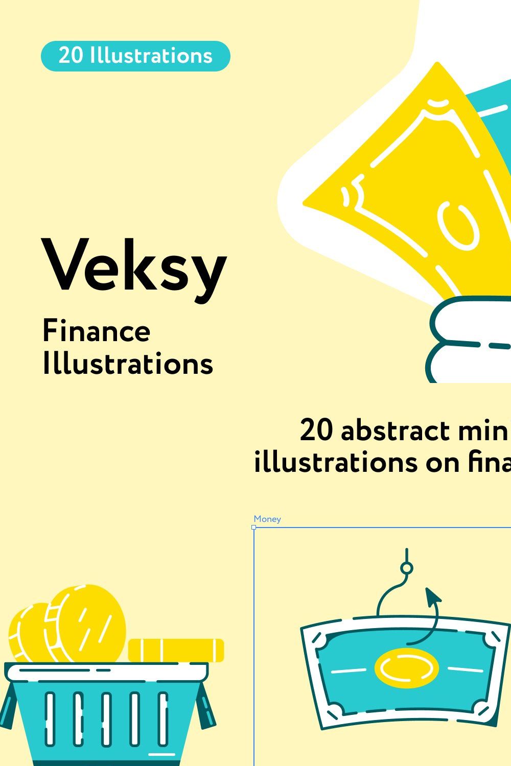 Veksy Finance Illustrations pinterest preview image.