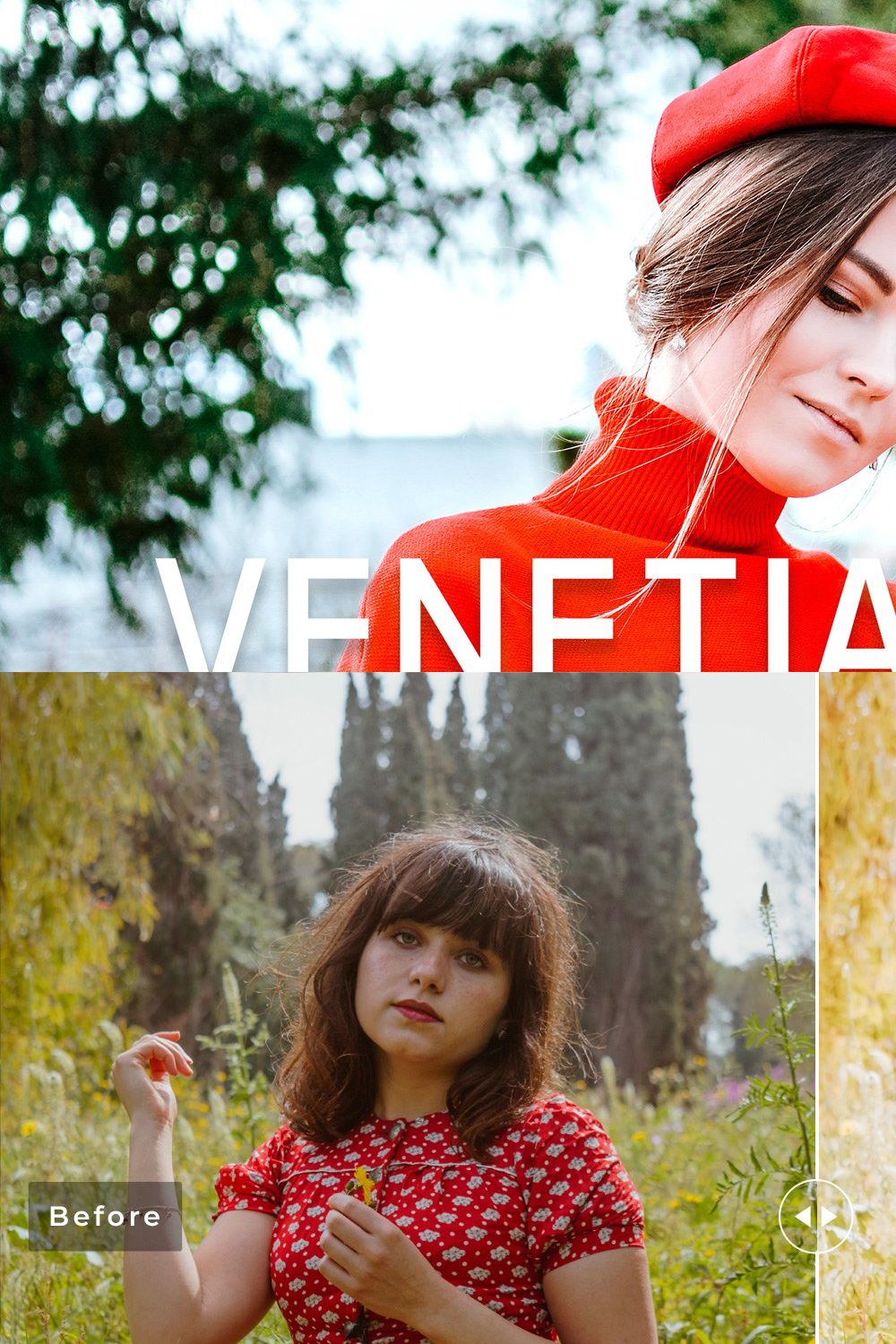 Venetian Red Pro Lightroom Presets pinterest preview image.