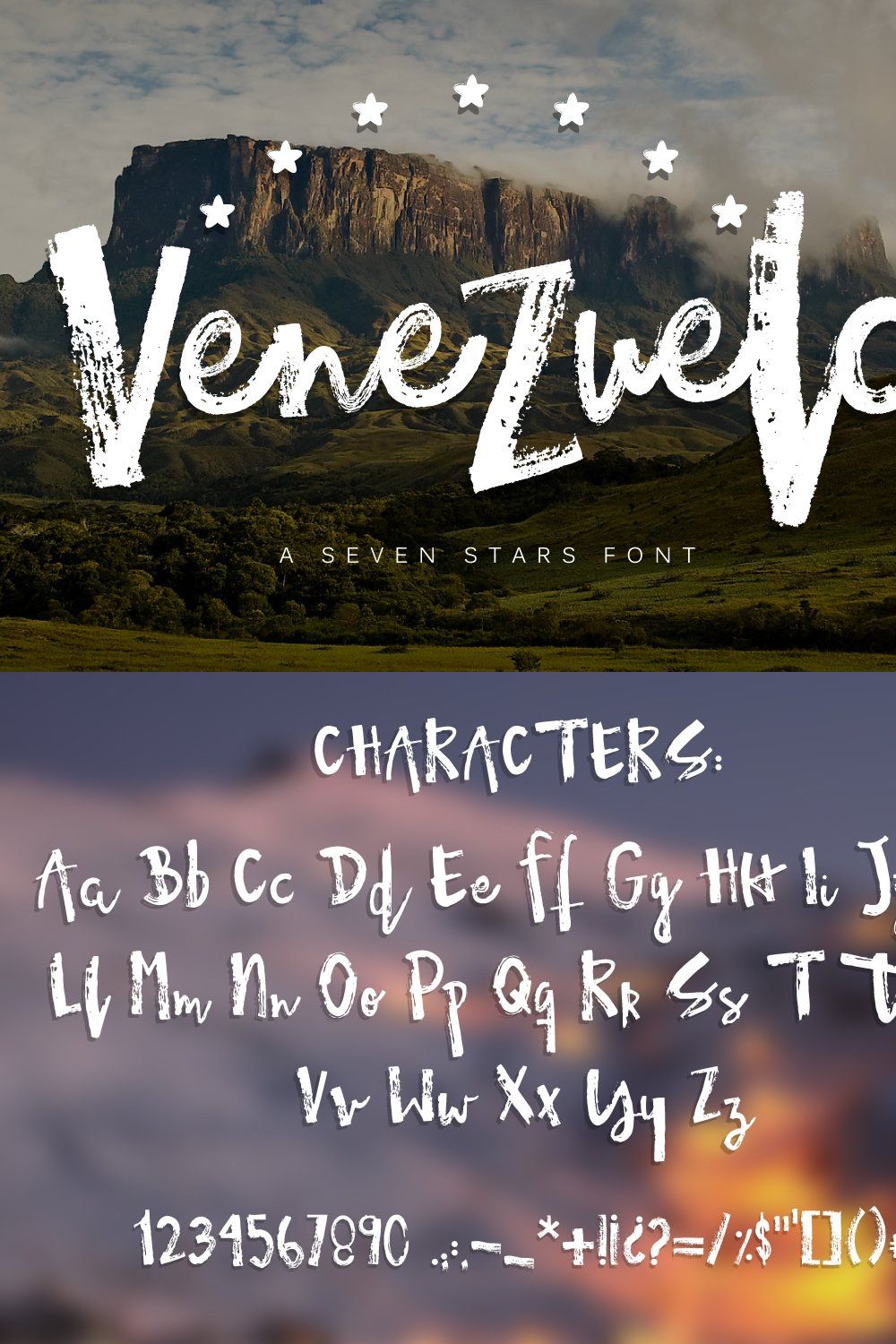 Venezuela - Dry brush font pinterest preview image.