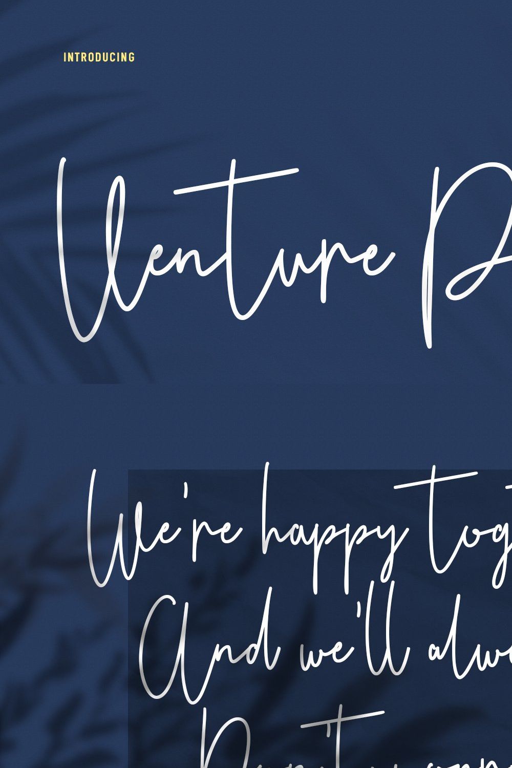 Venture Point Script Font pinterest preview image.