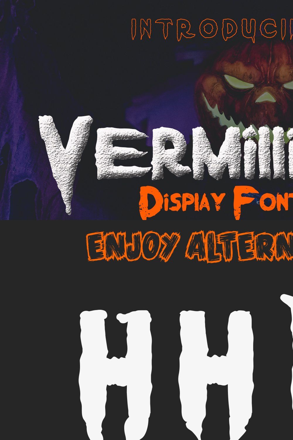 Vermillion Halloween Font pinterest preview image.