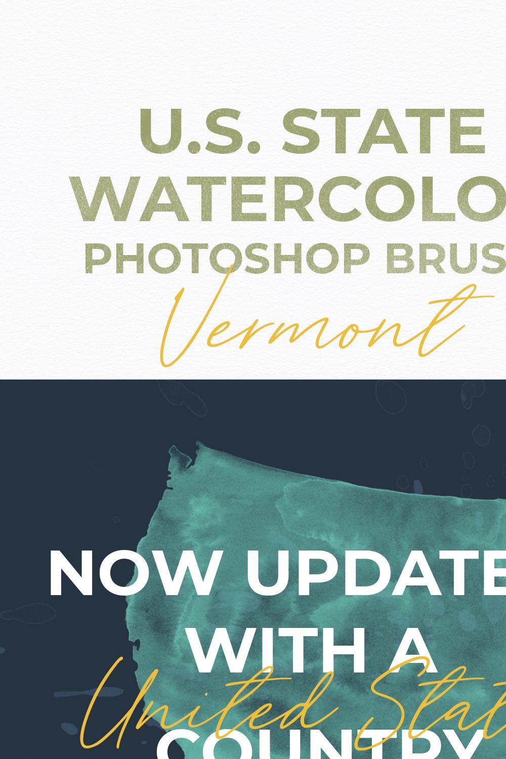 Vermont US Watercolor PS Brush pinterest preview image.