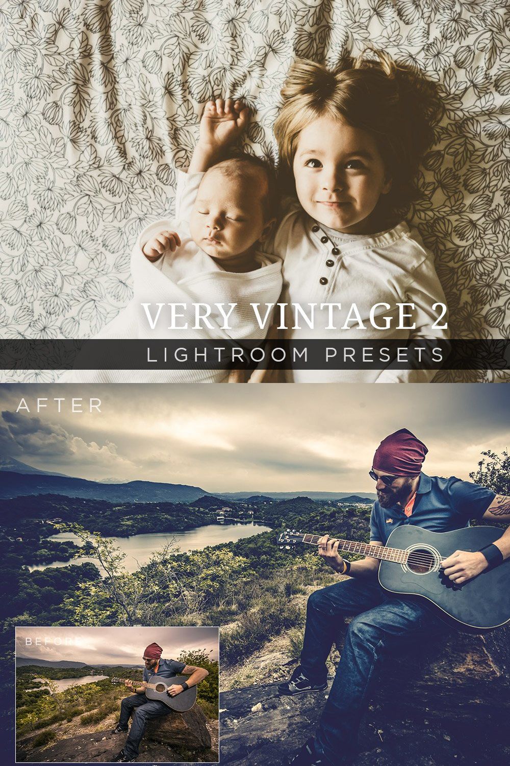 Very Vintage Lightroom Presets Vol 2 pinterest preview image.