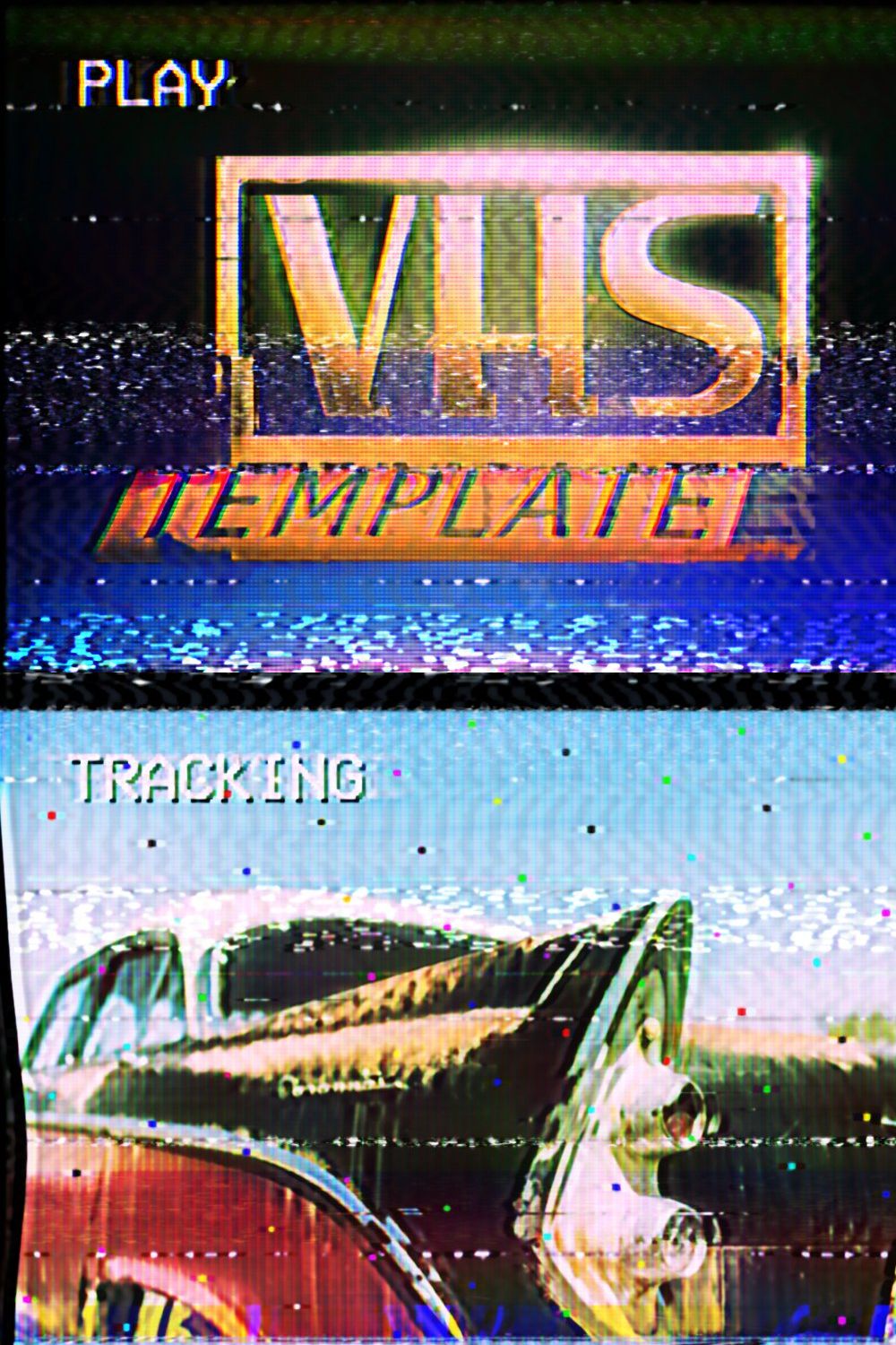 VHS Effect Template pinterest preview image.