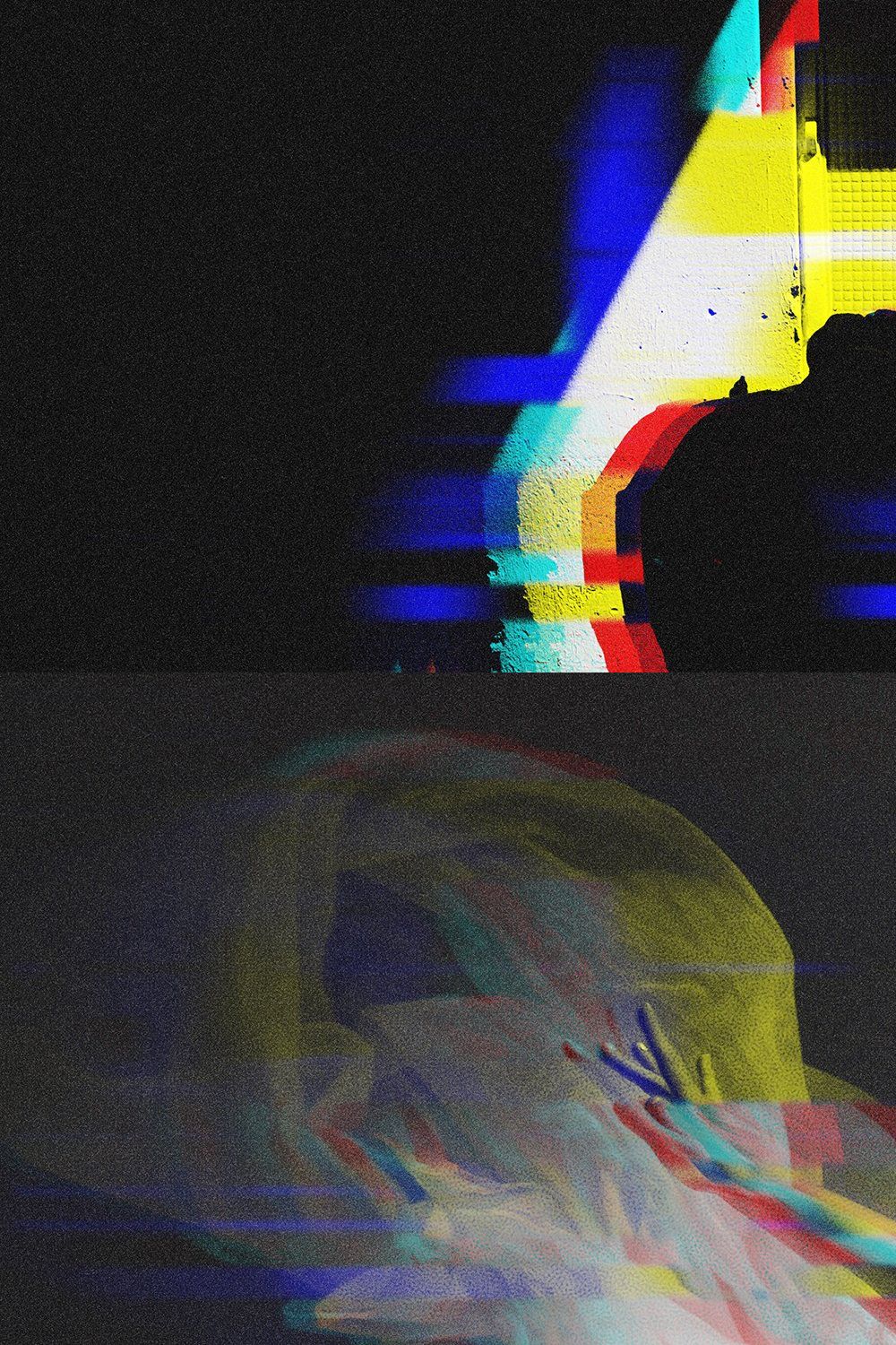 VHS Glitch Photo Effect pinterest preview image.