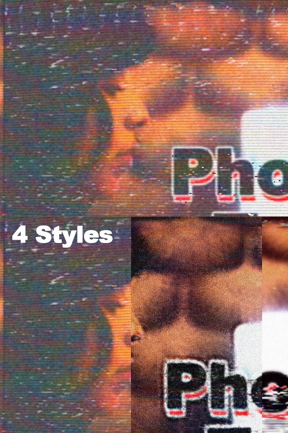 VHS Photoshop Template pinterest preview image.