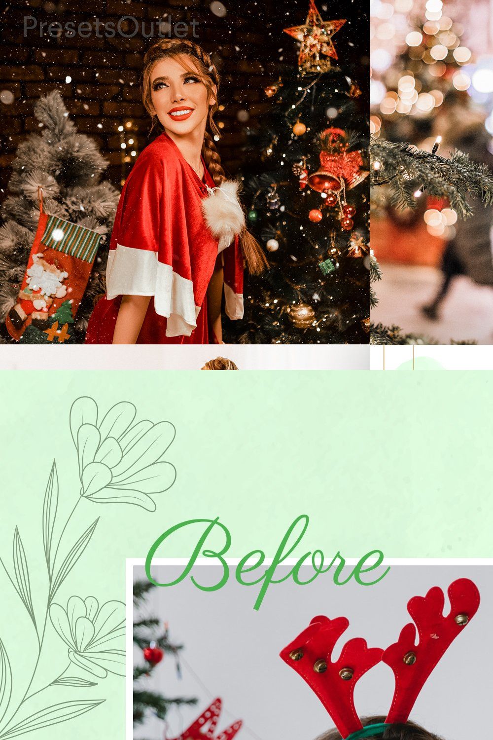 Vibrant Christmas Lightroom Presets pinterest preview image.