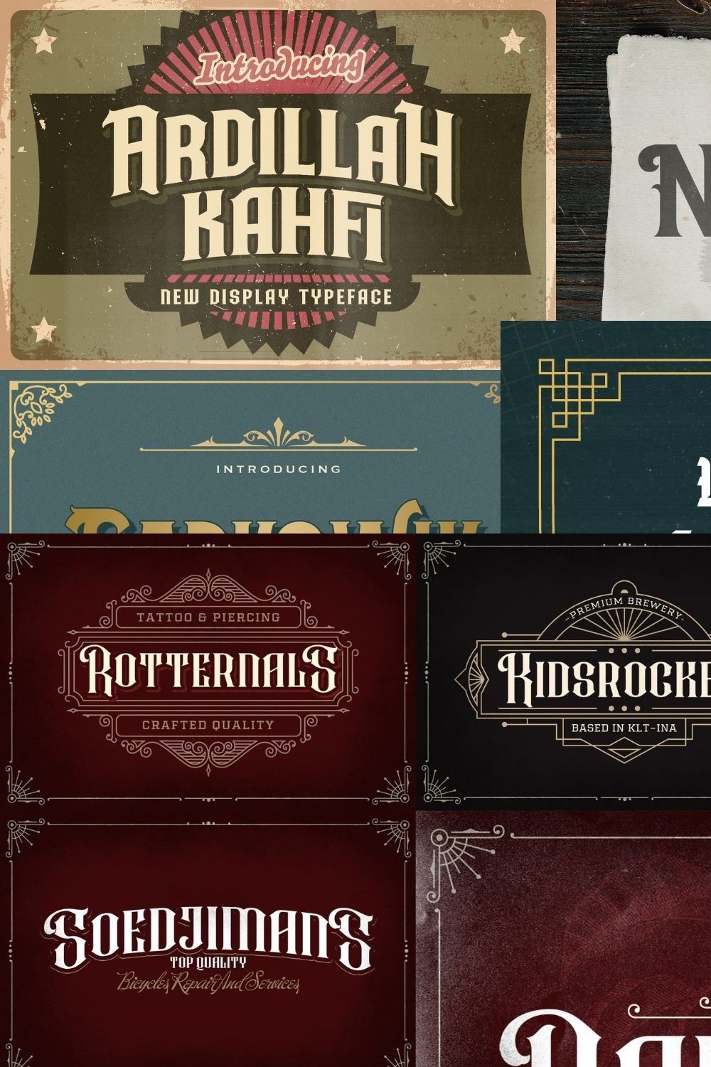 Victorian Font Bundle pinterest preview image.