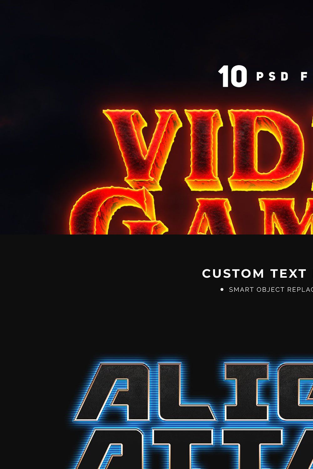 Video Games Title Text Effects pinterest preview image.