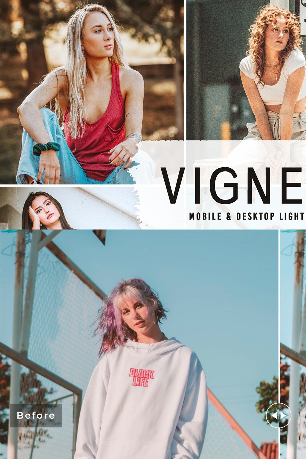 Vignette Pro Lightroom Presets pinterest preview image.