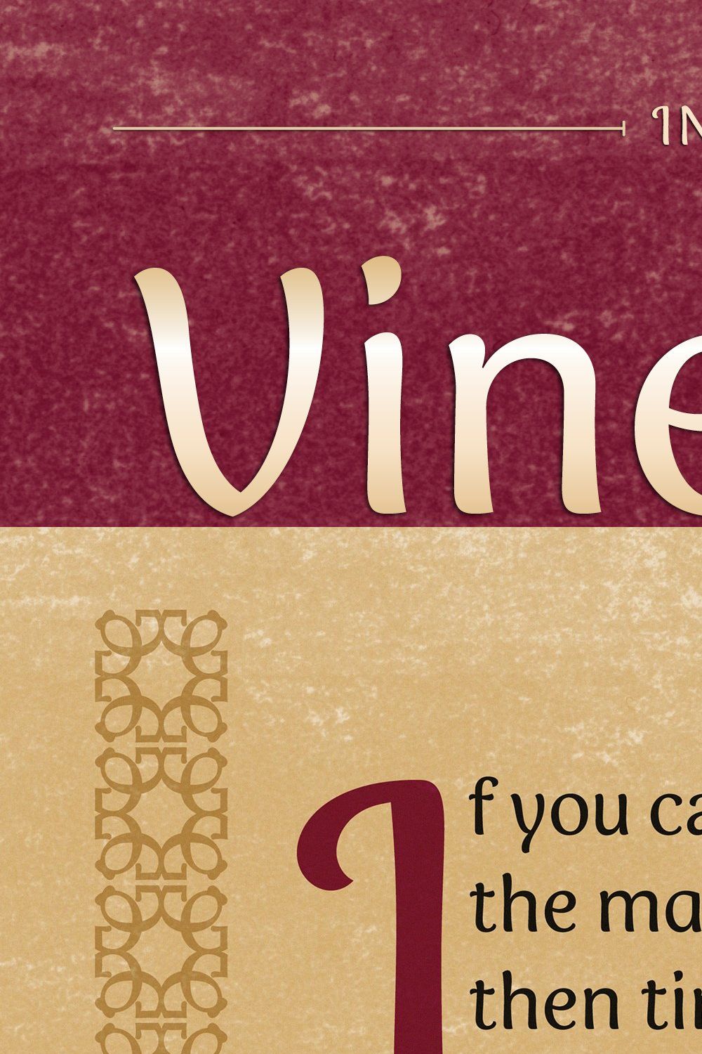 Vine Craft Font pinterest preview image.