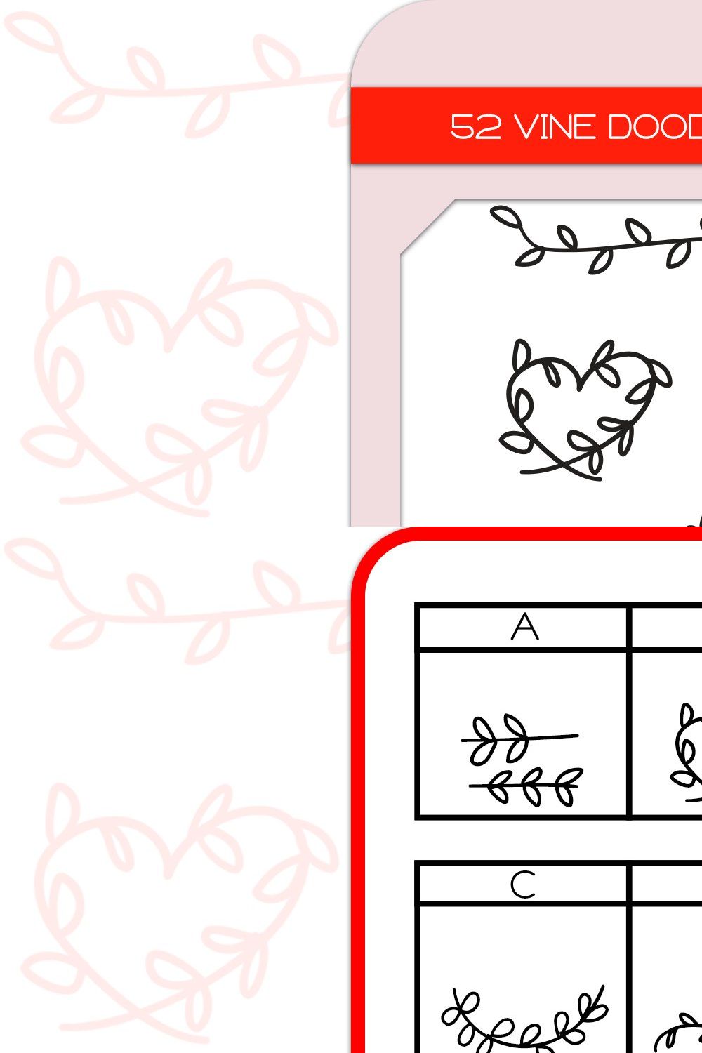 Vine Doodles - Dingbats Font pinterest preview image.