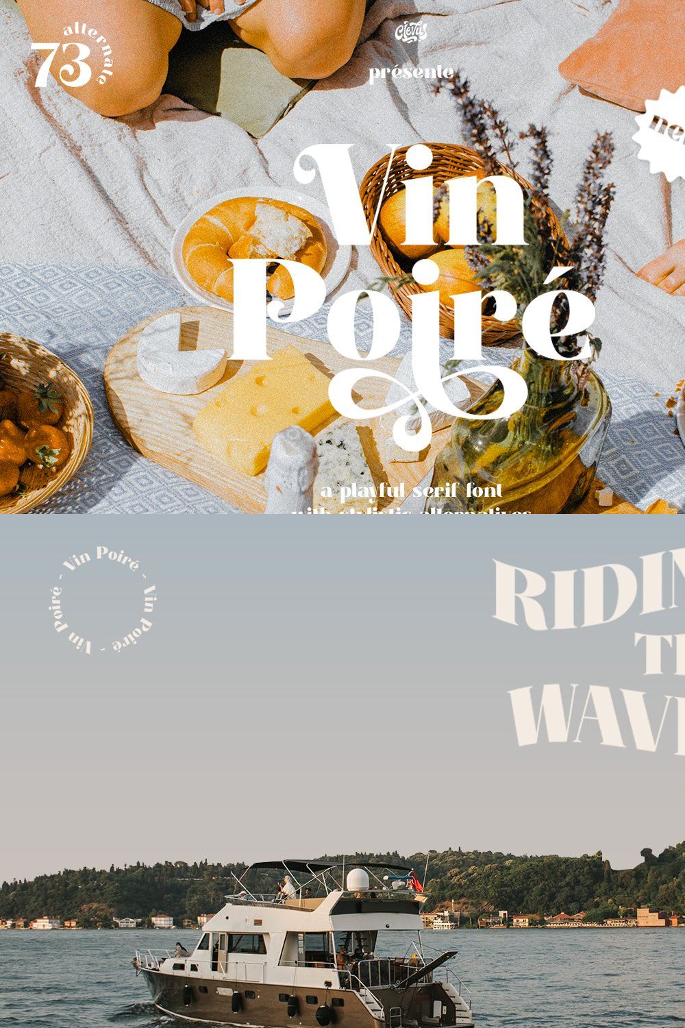 VinPoiré - Modern/Vintage font pinterest preview image.