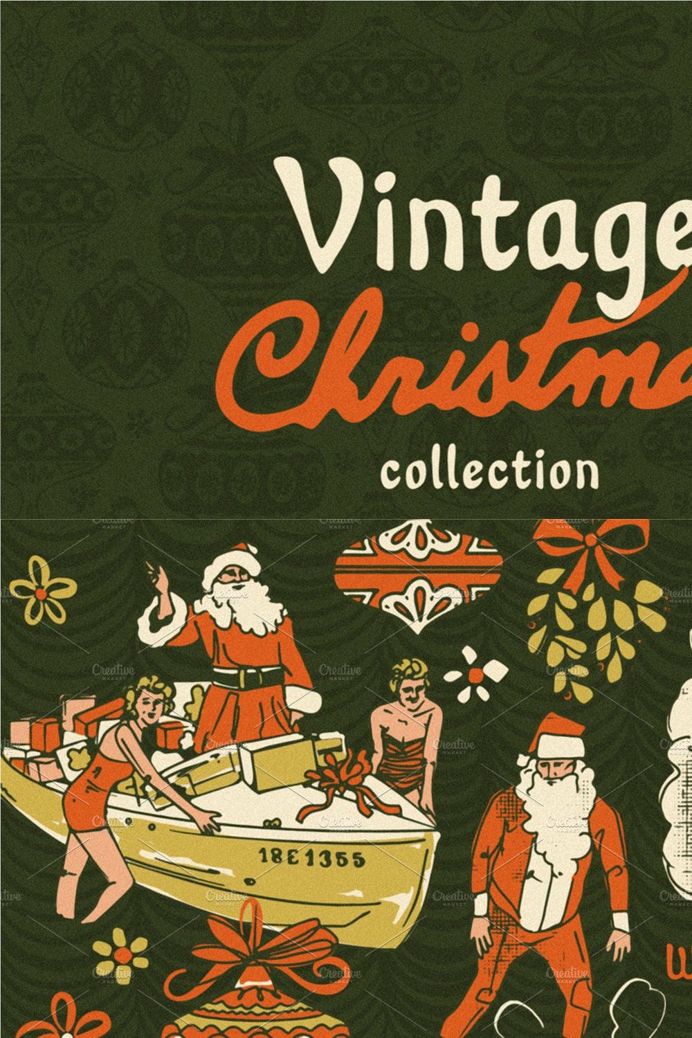 Vintage Christmas Collection: 3-in-1 pinterest preview image.