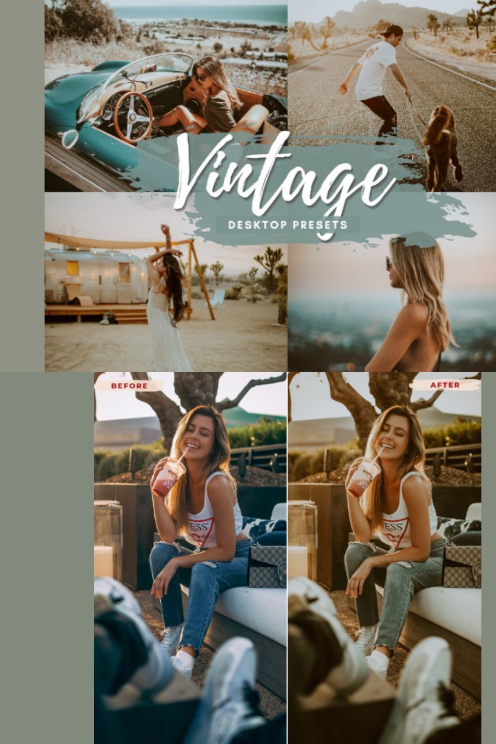 VINTAGE Desktop Lightroom Presets pinterest preview image.